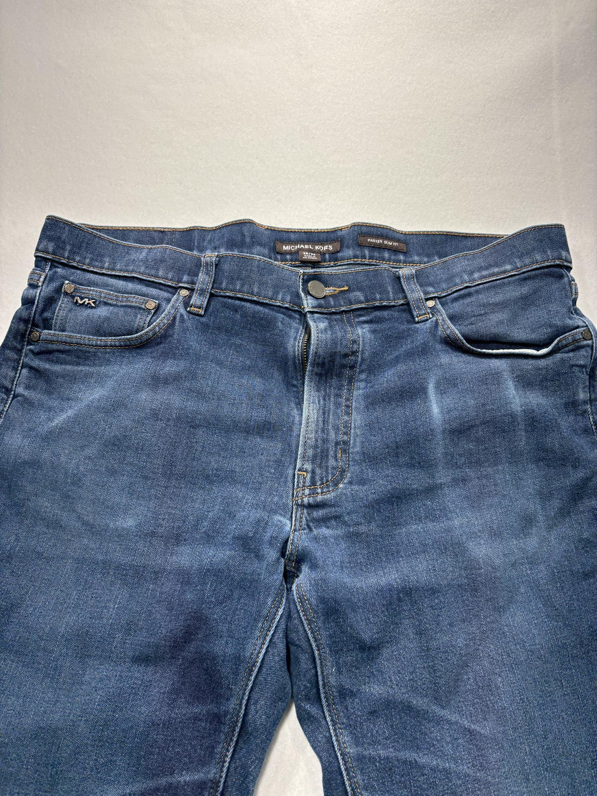 Michael Kors Parker Slim Fit Jeans Mens 36x32 Blue Medium Straight Leg Denim