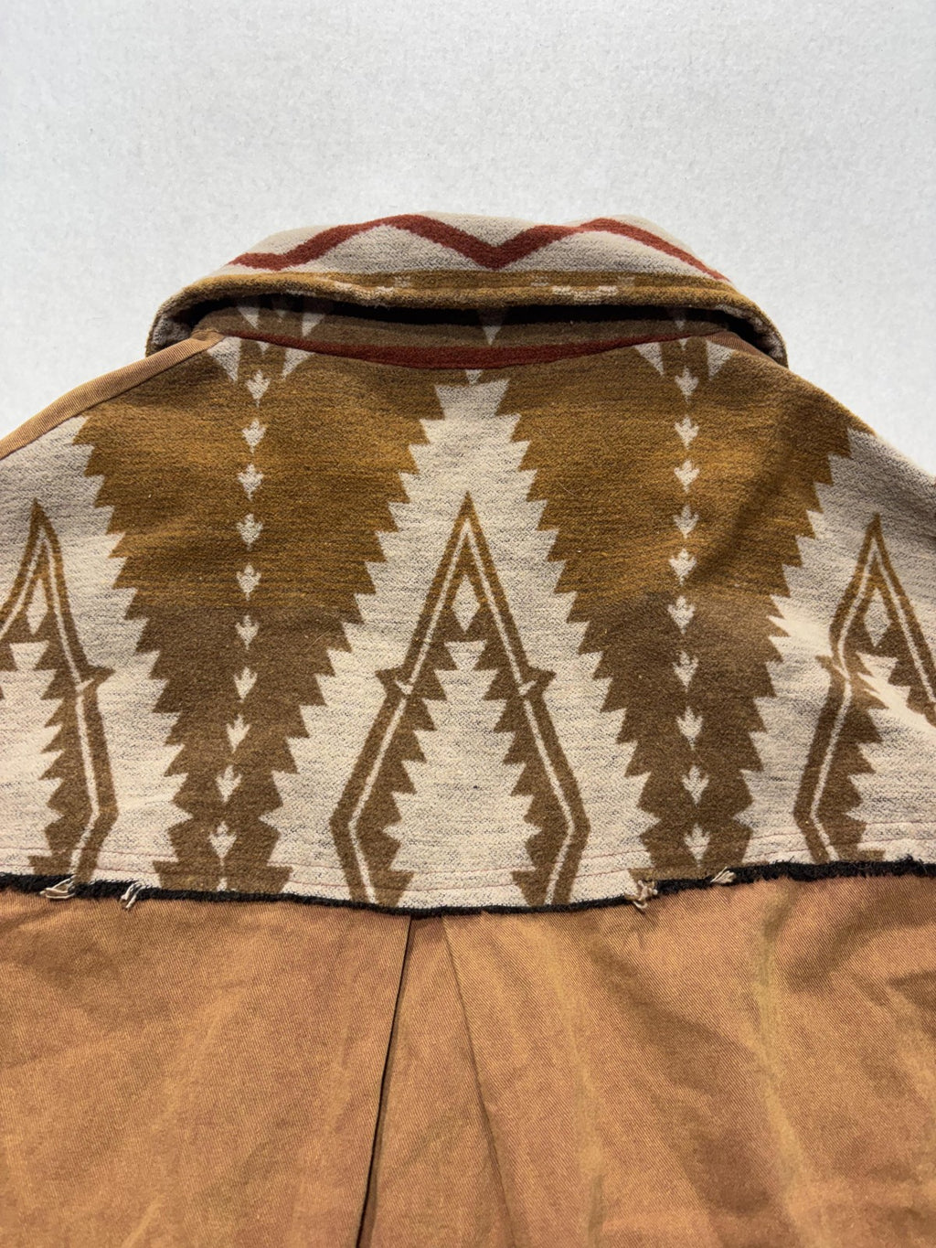 POL Jacket Womens S Brown Snap Front Aztec Geometric Western Shacket FWT361