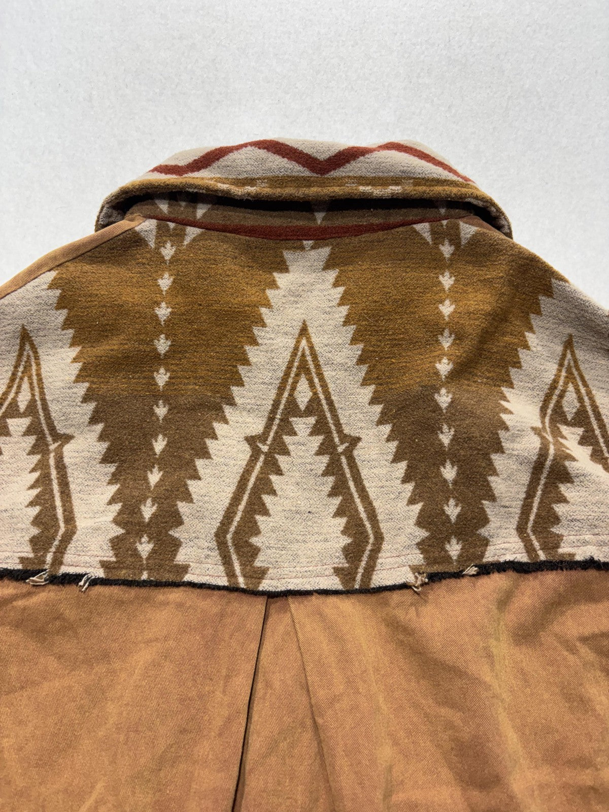 POL Jacket Womens S Brown Snap Front Aztec Geometric Western Shacket FWT361