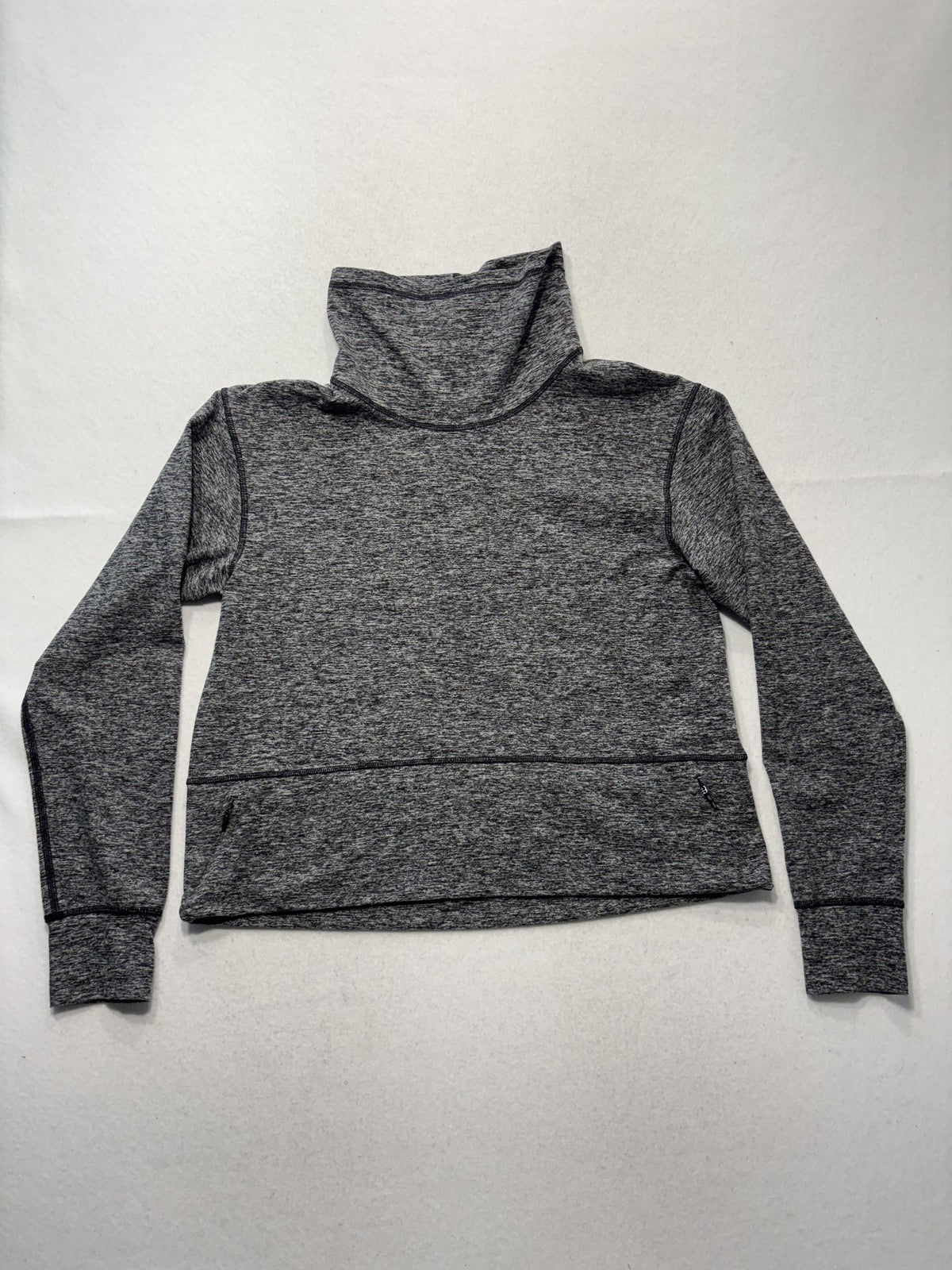 Lululemon Sweatshirt Womens 8 Gray Cowl Neck Zip Pocket Raglan Knit Pullover