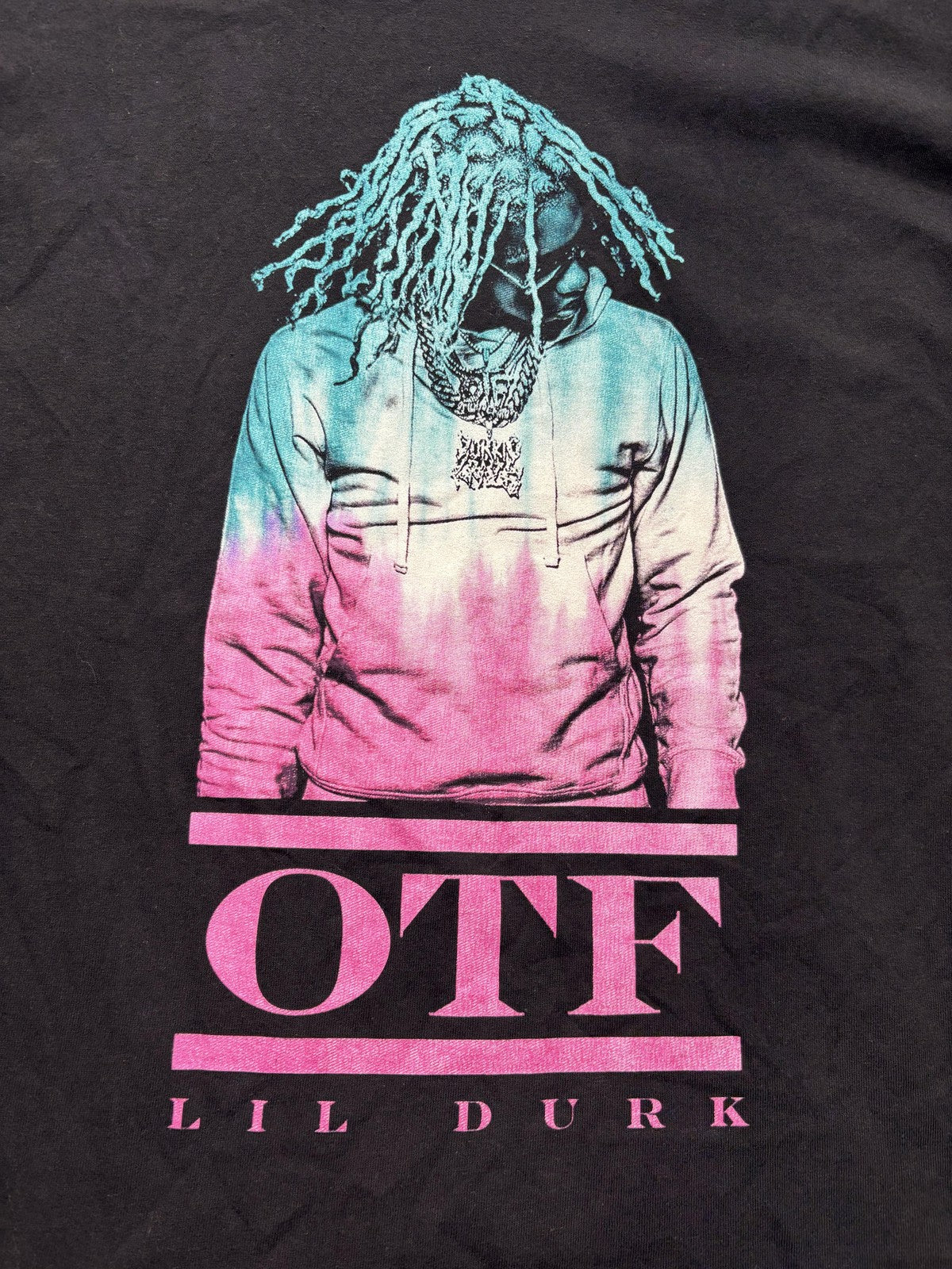 Lil Durk Shirt Mens Large Black OTF Graphic Tee Rapper Hip Hop Music Concert