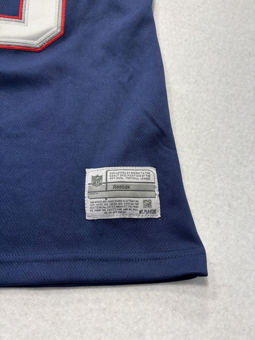 New England Patriots Jersey Womens Large Blue NFL Football Reebok Welker 83
