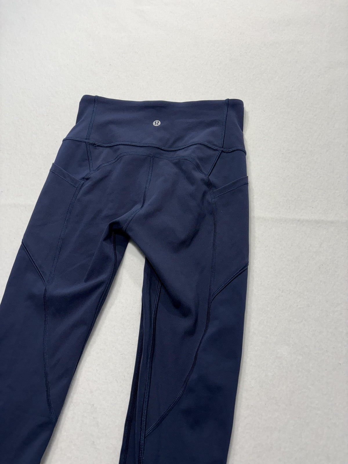 Lululemon Leggings Womens 4 Blue High Rise Cropped 24" Inseam Pocket Stretch