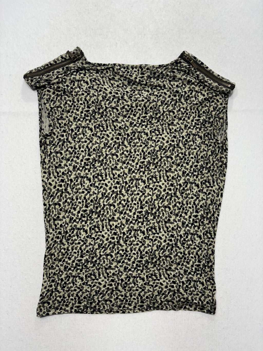 MICHAEL Michael Kors Tank Womens Medium Beige Cowl Neck Animal Print Jersey Top