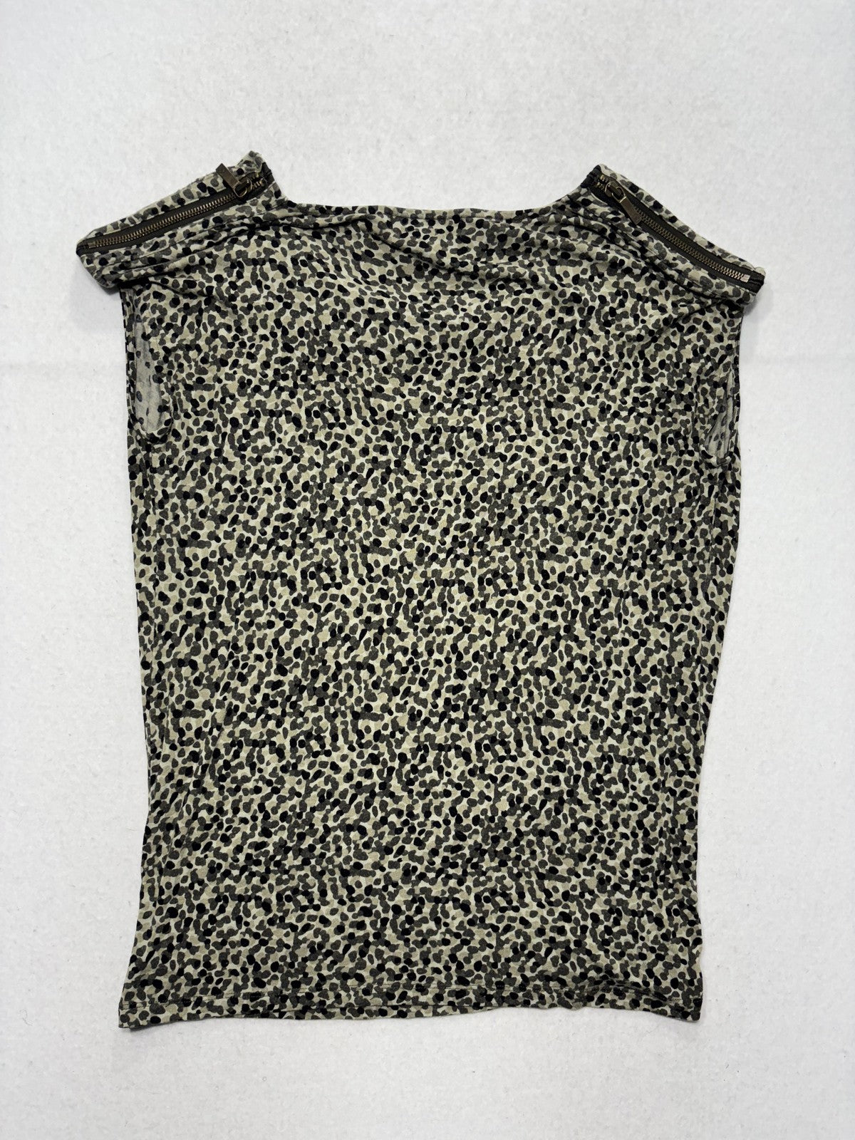 MICHAEL Michael Kors Tank Womens Medium Beige Cowl Neck Animal Print Jersey Top