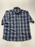Dickies Shirt Mens XL Blue Plaid Short Sleeve Button Up Relaxed Fit Casual