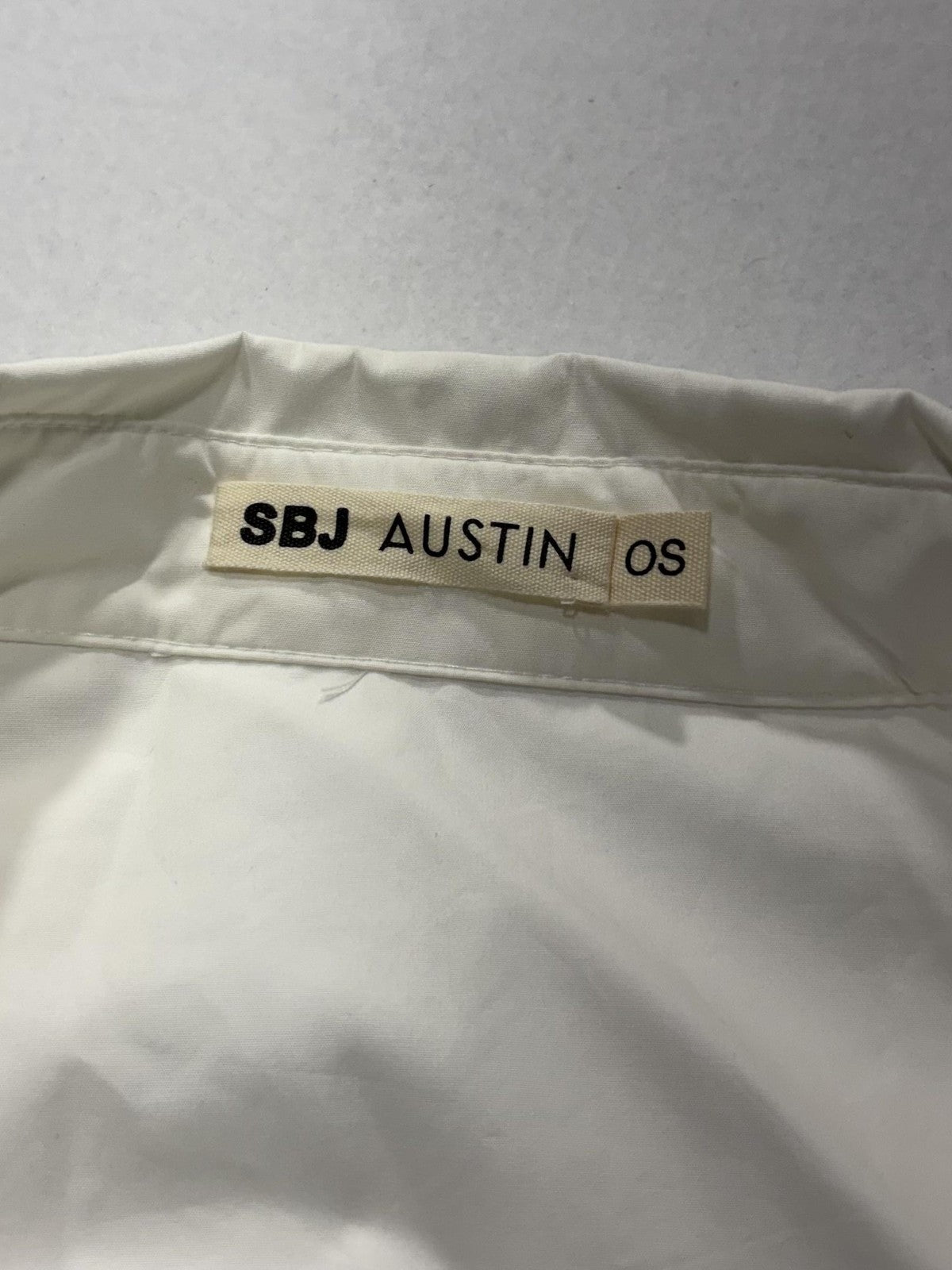 SBJ Austin Shirt Womens One Size White Long Tunic Button Front Cotton Top