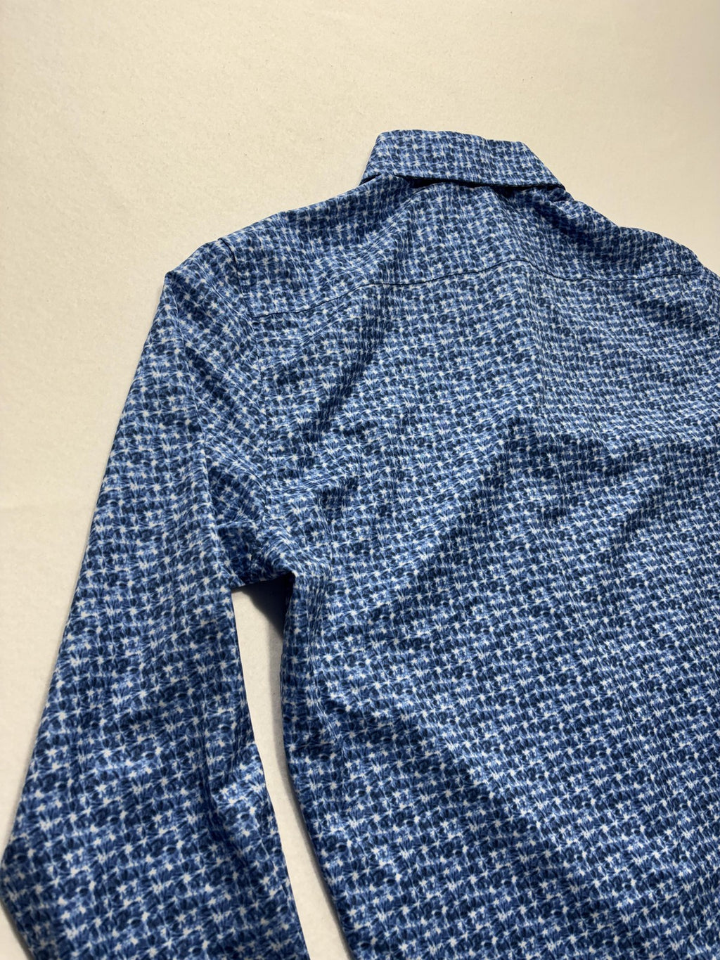 Tallia Sport Shirt Mens XL Blue Geometric Long Sleeve Button Up Stretch Casual