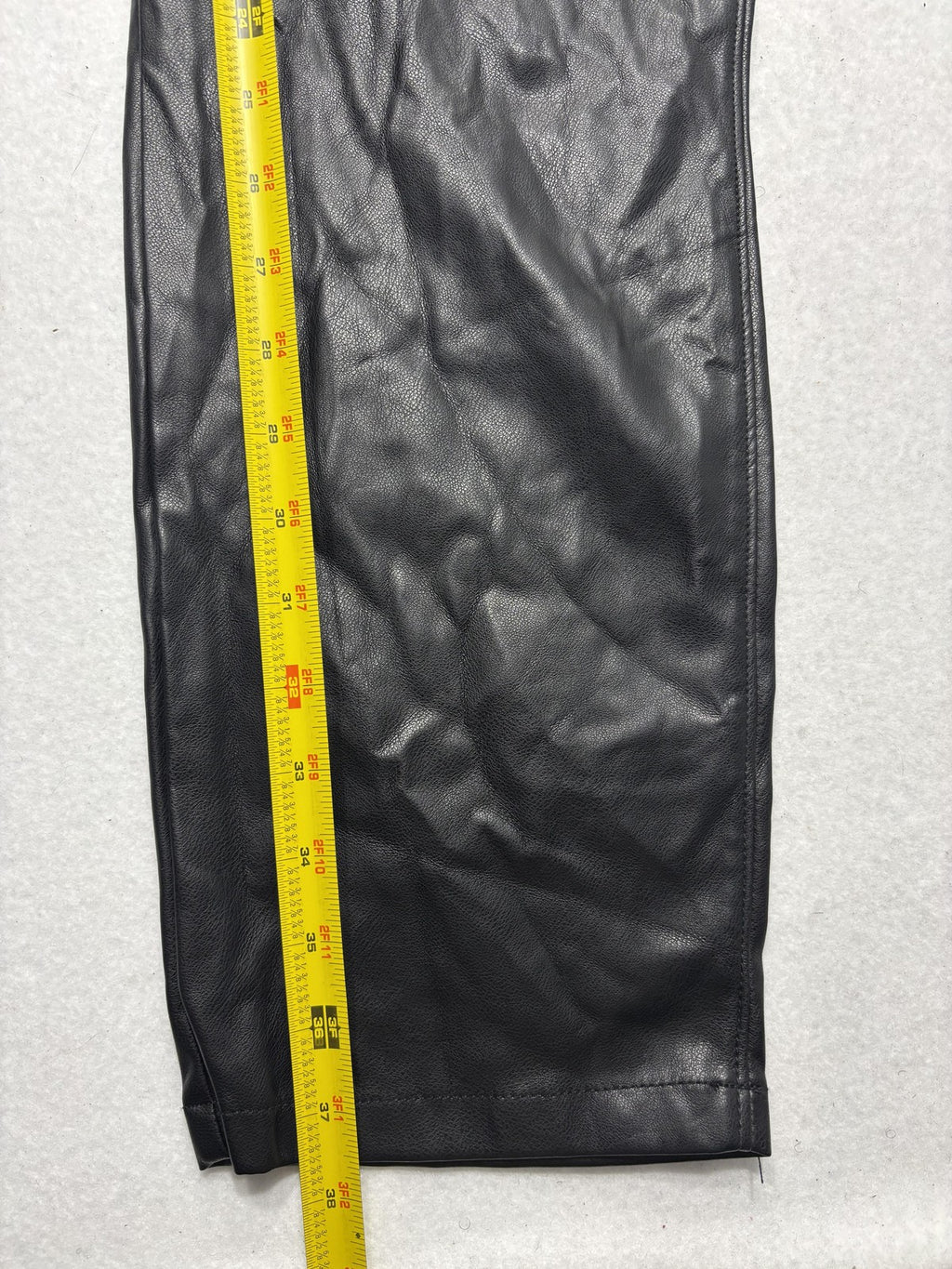 Tommy Hilfiger Dress Pants Womens 16 Black Faux Leather Straight Ponte Stretch