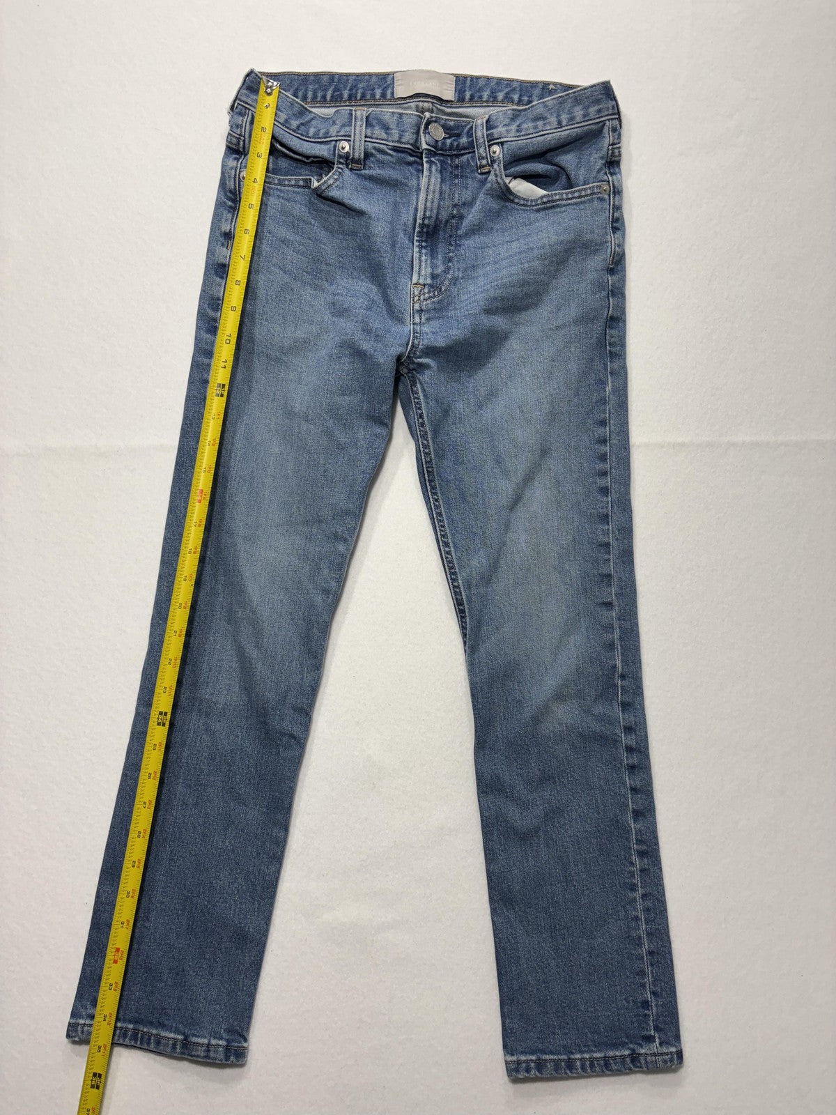 Everlane Jeans Womens 29 Blue Medium Wash Straight Leg Mid Rise Stretch 29x27.5