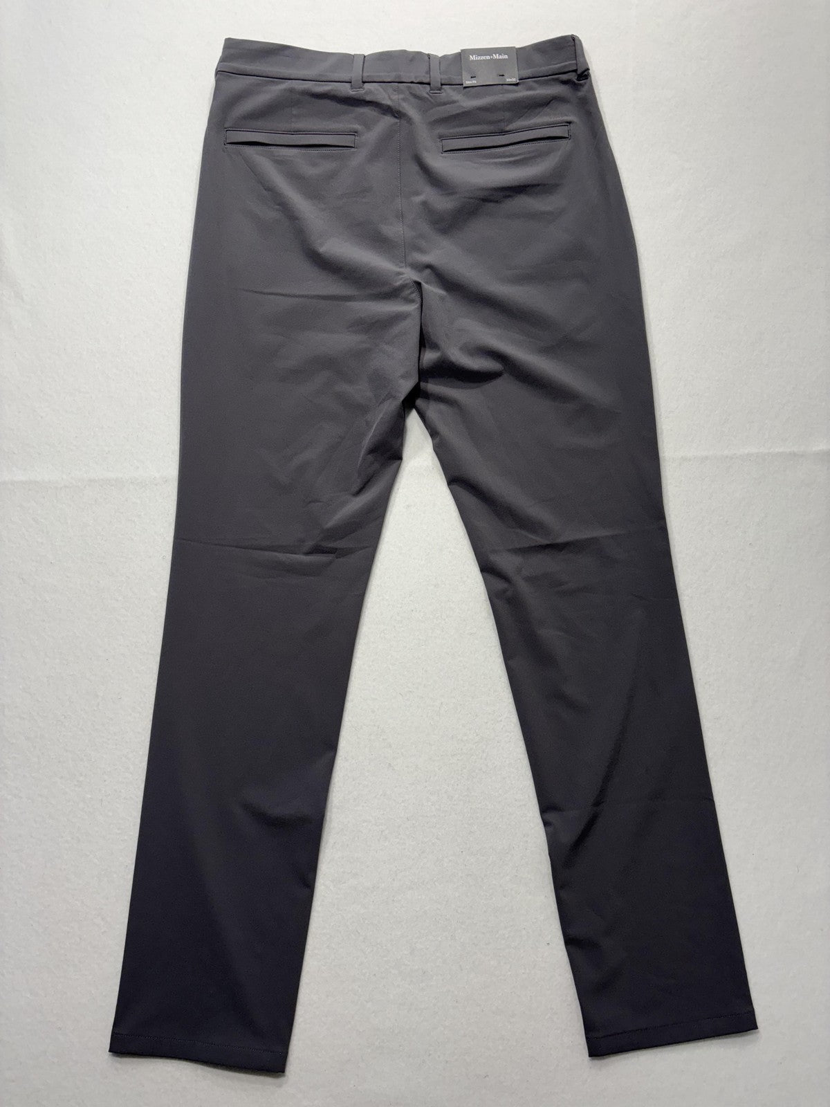 Mizzen+Main Helmsman Chino Pants Mens 32x32 Gray Slim Stretch Travel Casual