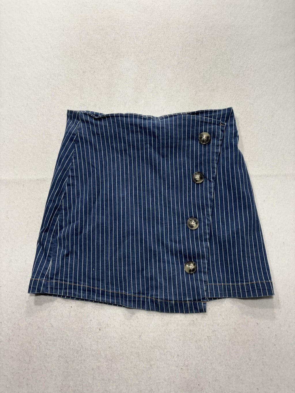 Chelsea & Violet Skirt Womens M Blue Stripe Denim Button Front Mini Casual