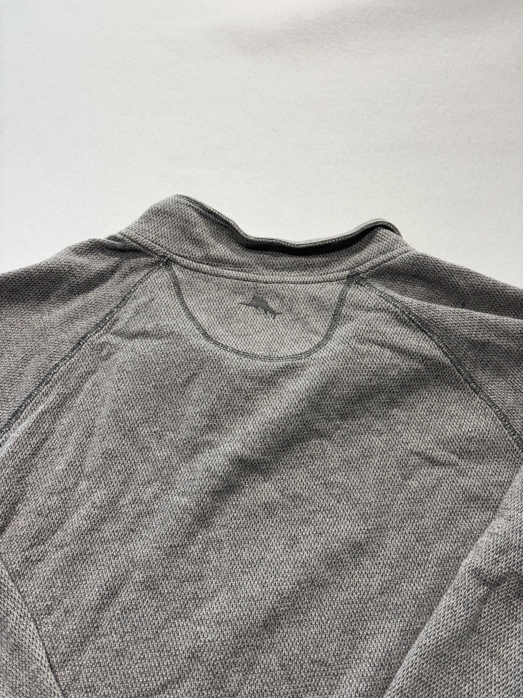 Tommy Bahama Sweater Mens 2XL Gray Mock Neck Snap Placket Knit Pullover Pockets