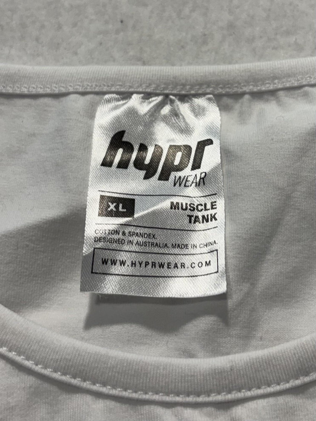 Hypr Wear Muscle Tank Mens XL White Fortitude Graphic Gym Training Athletic