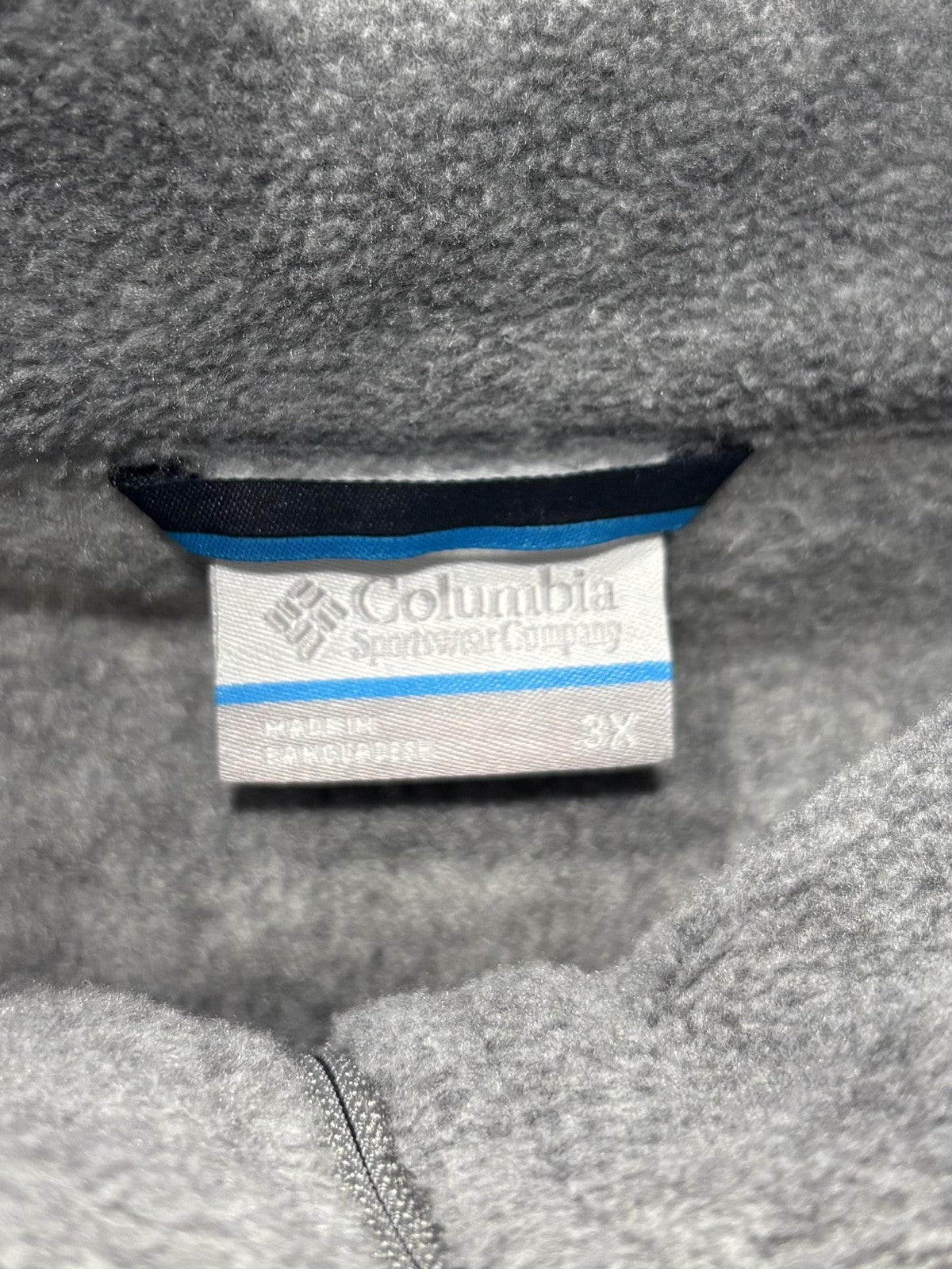 Columbia Jacket Mens 3XL Gray Fleece Full Zip Stand Collar Lightweight Outdoor