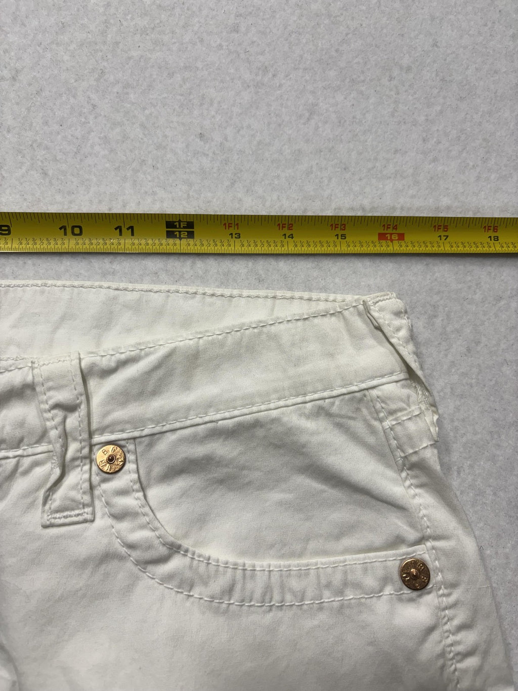 True Religion Shorts Womens 28 White Romy Denim Chino 5 Pocket Stretch Summer