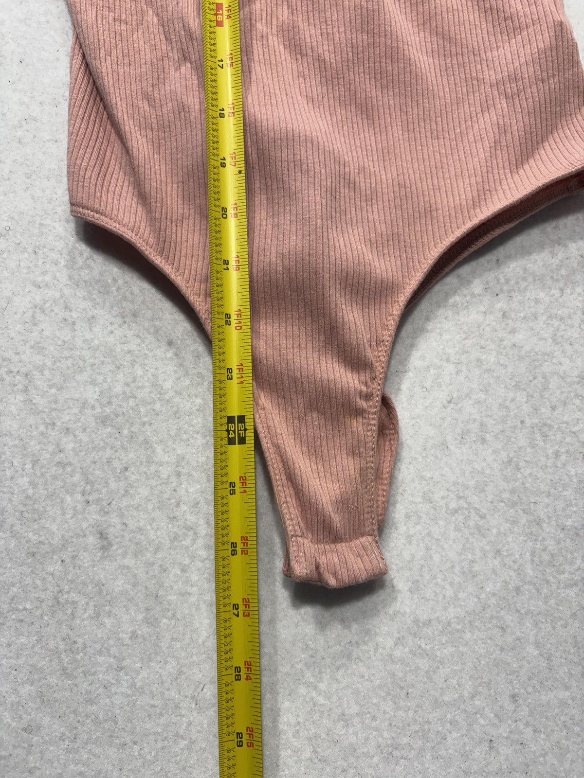 Ambiance Bodysuit Womens Large Pink Ribbed Knit High Neck Sleeveless Stretch