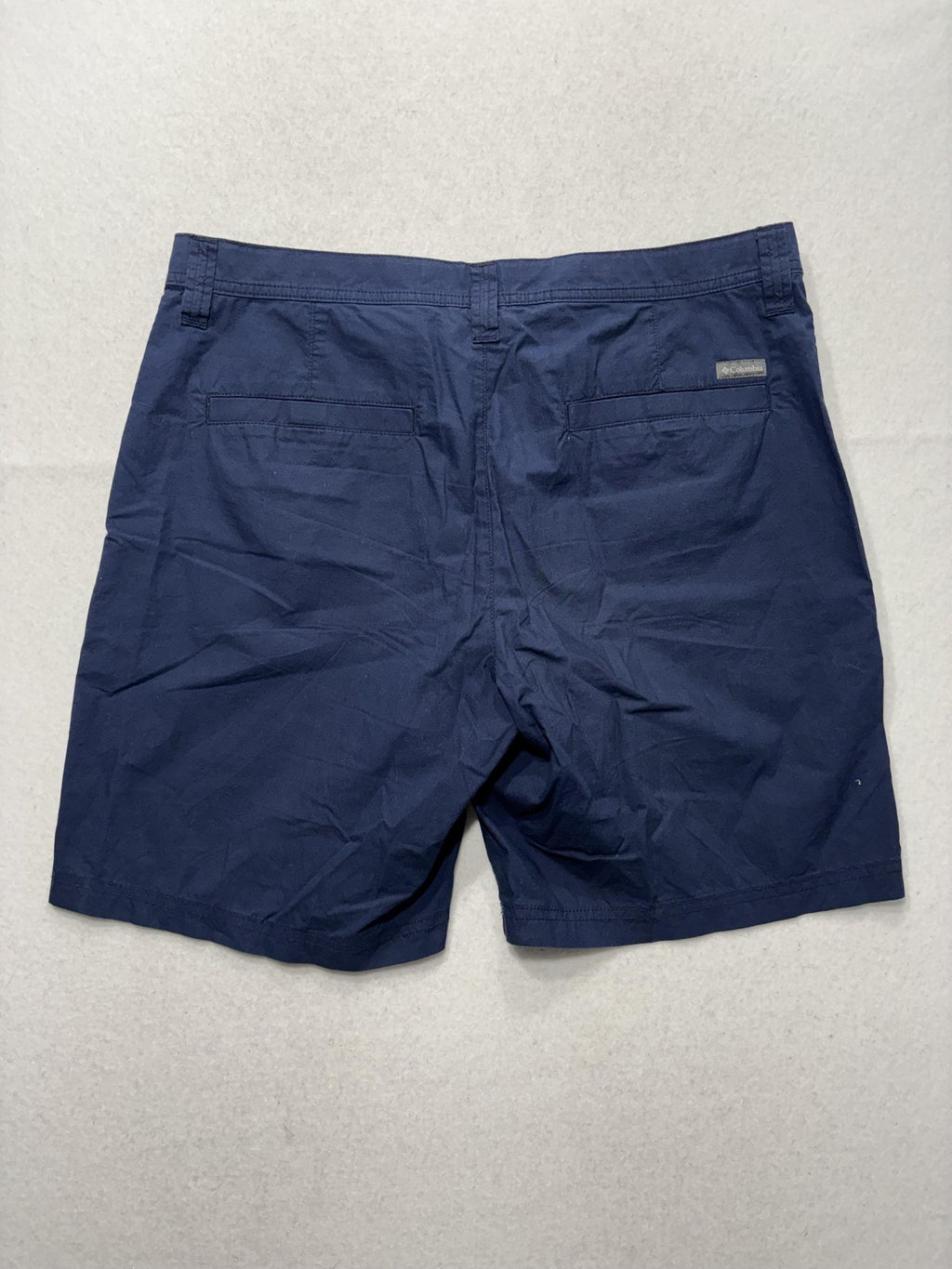 Columbia Chino Shorts Mens 34 Blue 8" Inseam Lined Lightweight Travel Casual