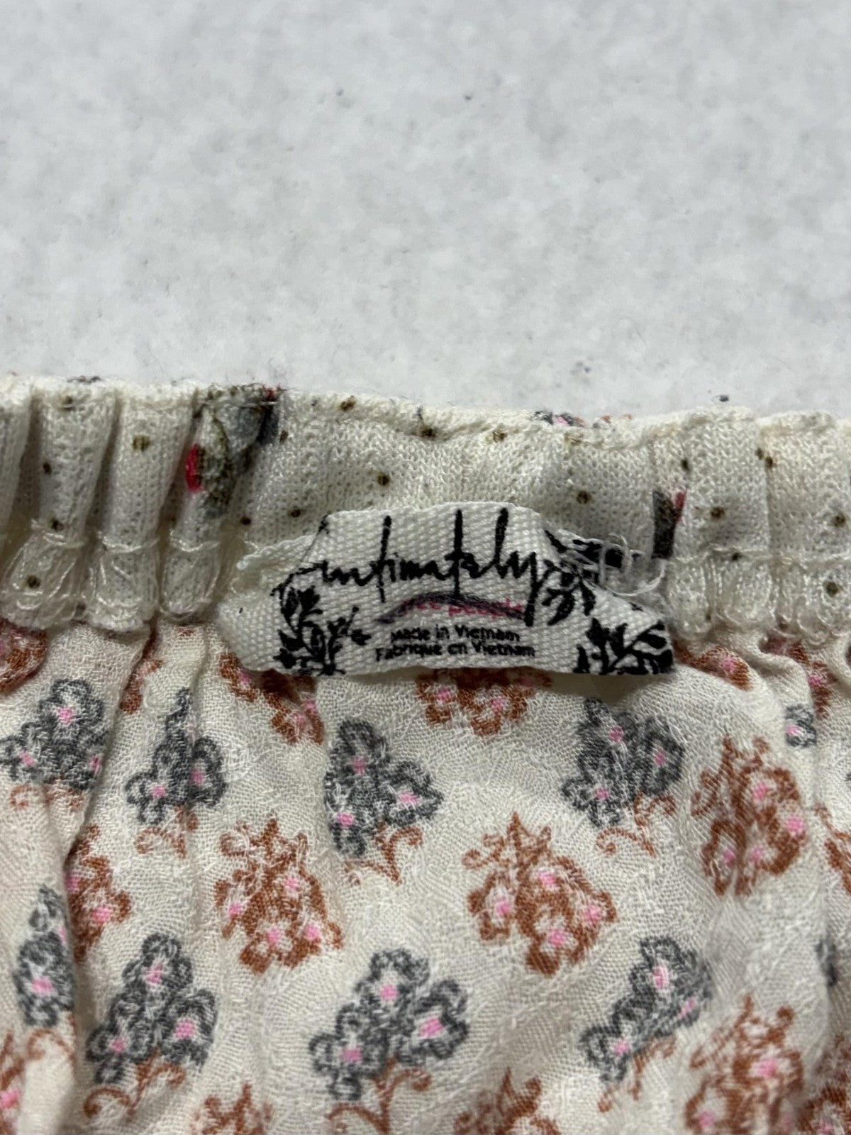 Intimately Free People White Floral Ruffle Peplum Blouse Womens Small OB801770