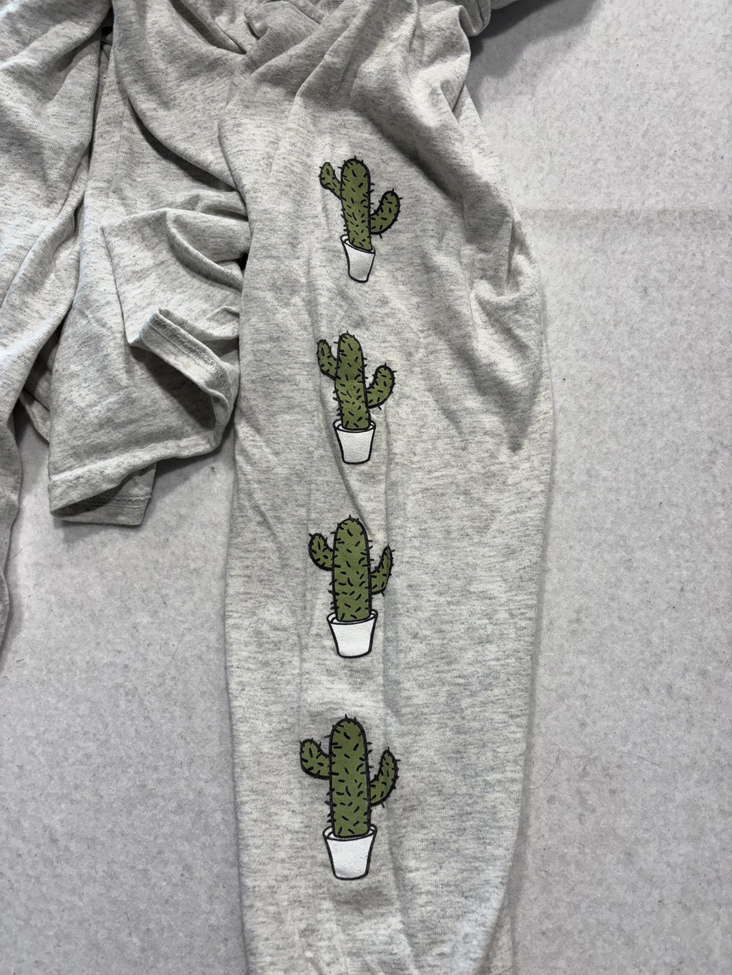 Hug Me Cactus Shirt Mens Small Gray Long Sleeve Cute Funny Graphic Tee Print