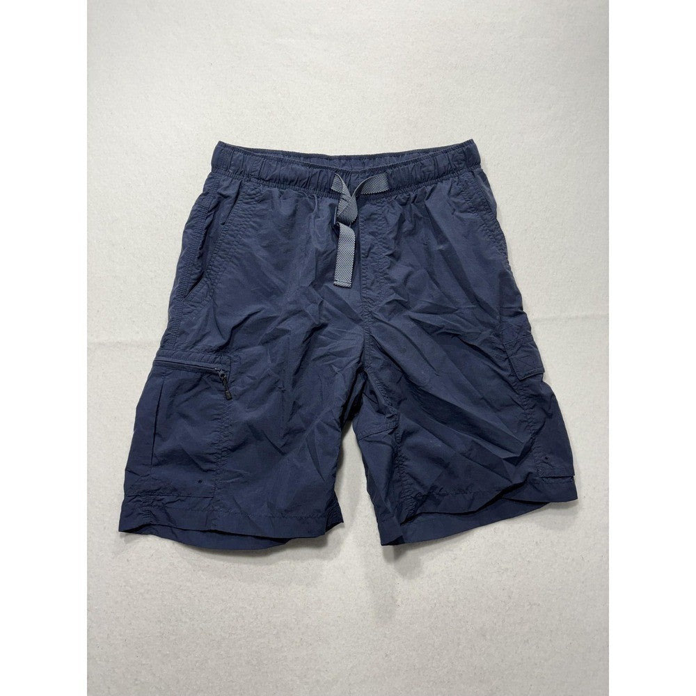 Columbia Mens Medium Blue Swim Shorts Elastic Waist Quick Dry Lined Cargo Trunks