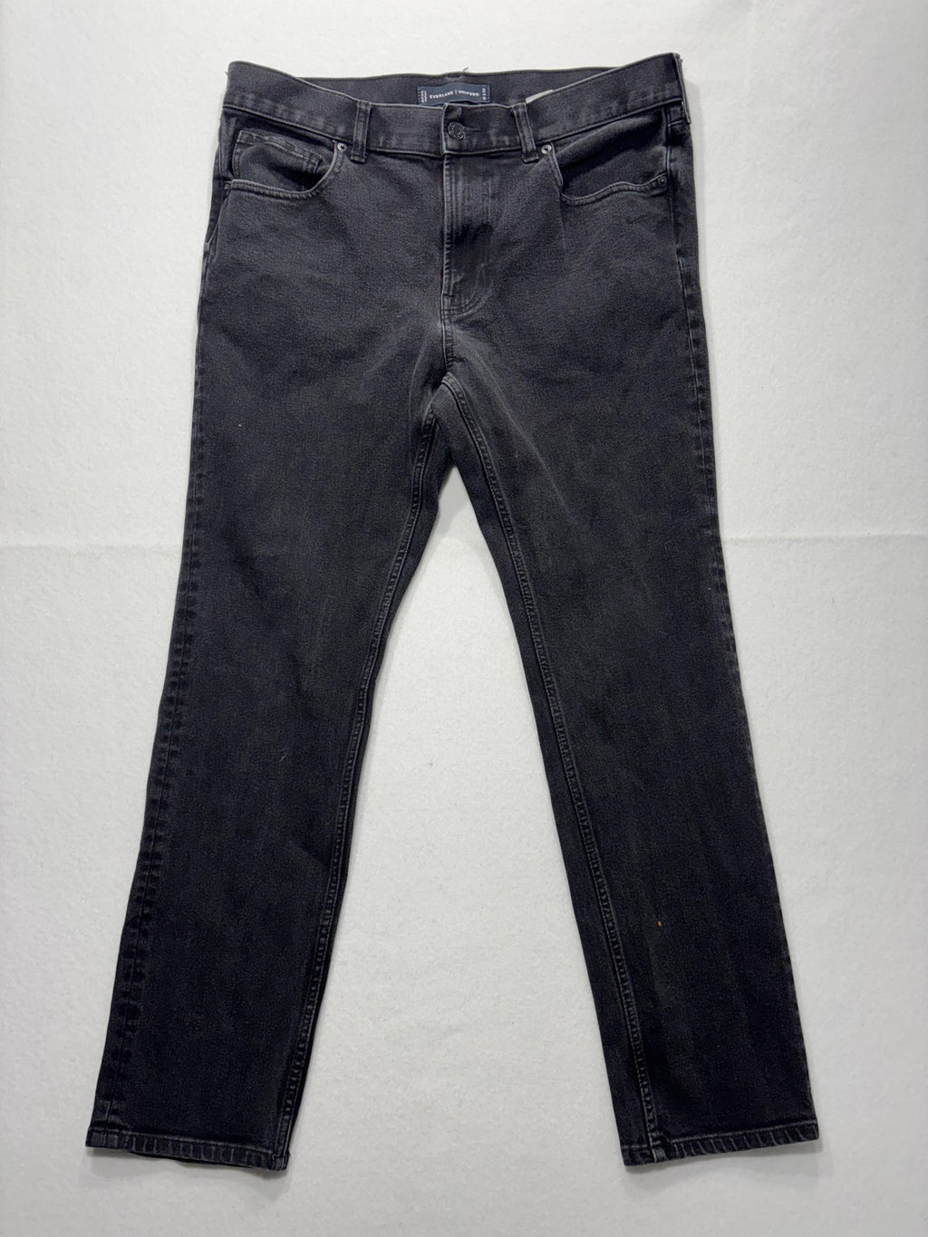 Everlane Uniform The Slim Jeans Mens 35x30 Gray Charcoal Wash Tapered Stretch