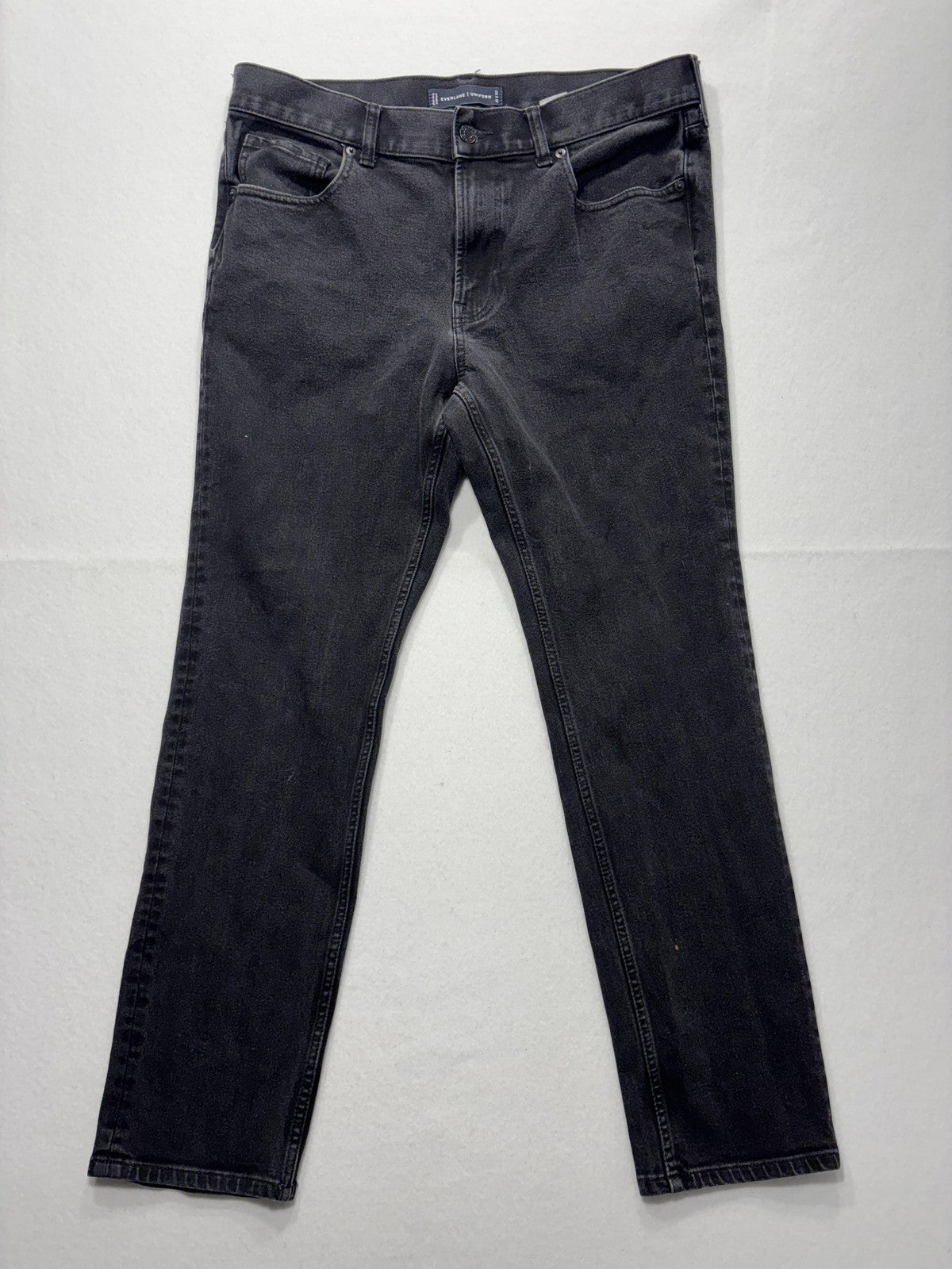 Everlane Uniform The Slim Jeans Mens 35x30 Gray Charcoal Wash Tapered Stretch