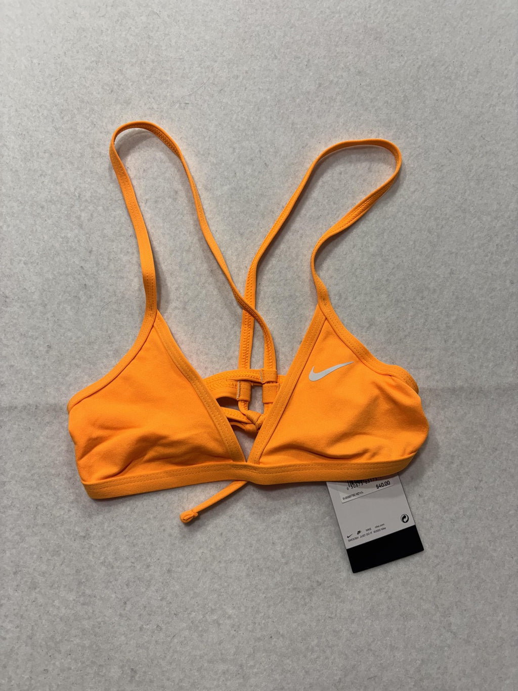 Nike Swim Bikini Top Womens XS Orange Triangle Hydrastrong NESSB002-825 NEW
