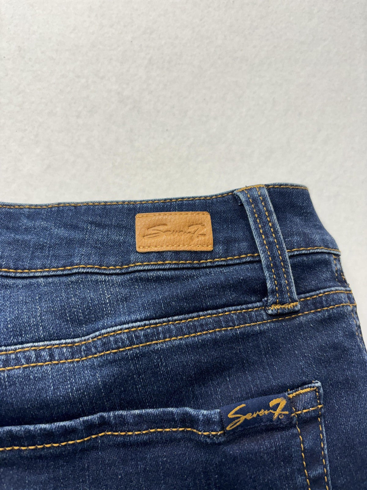 Seven7 Shorts Womens 12 Blue Weekend Short Bermuda Cuffed Denim Stretch 5 Pocket