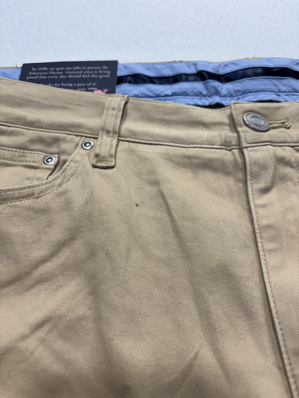 Vineyard Vines Chino Pants Mens 36x30 Beige Leeward Luxe 5-Pocket Stretch Casual
