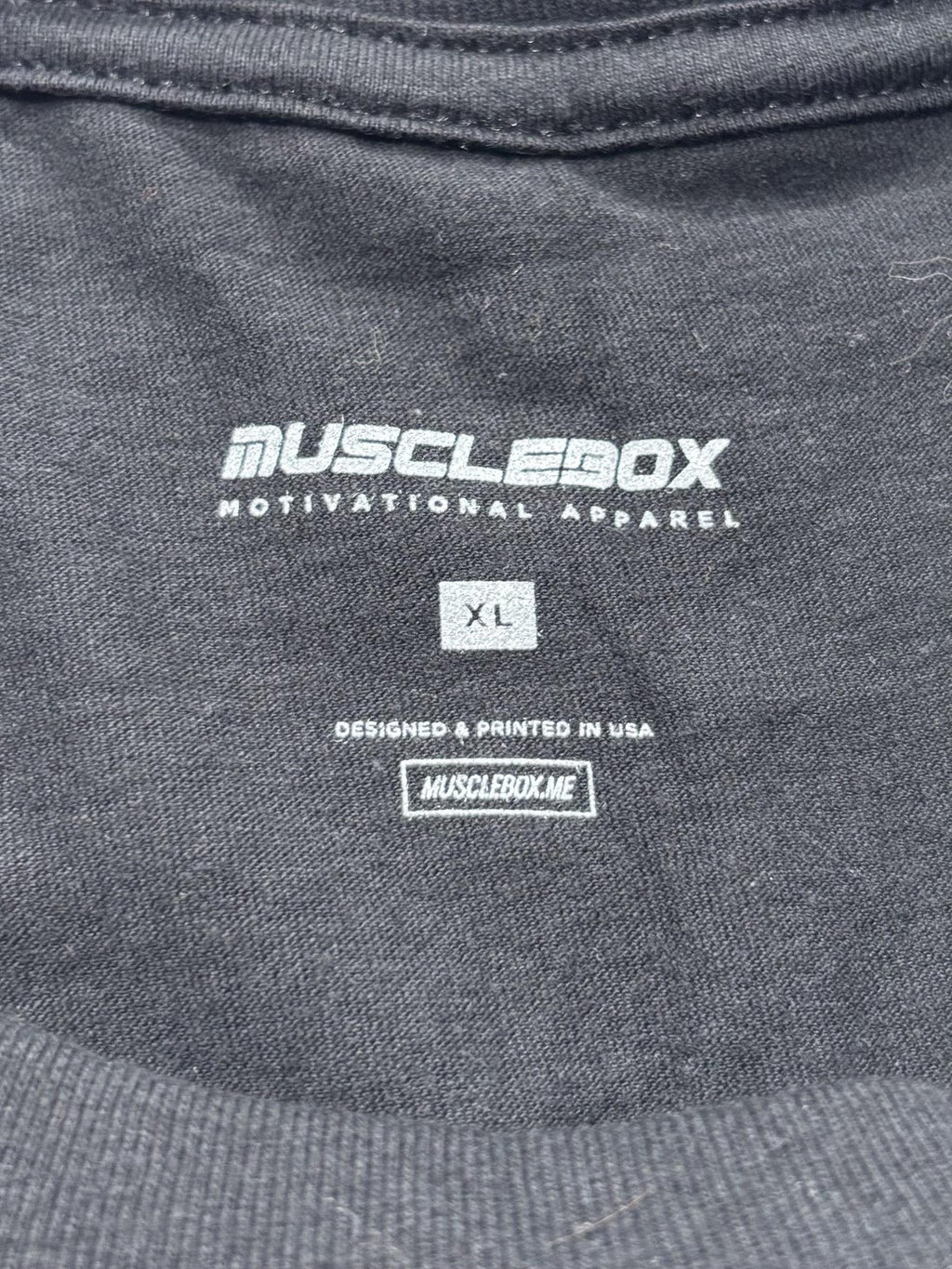MuscleBox Shirt Mens XL Black Conquer Graphic Tee Fitness Motivational Gym