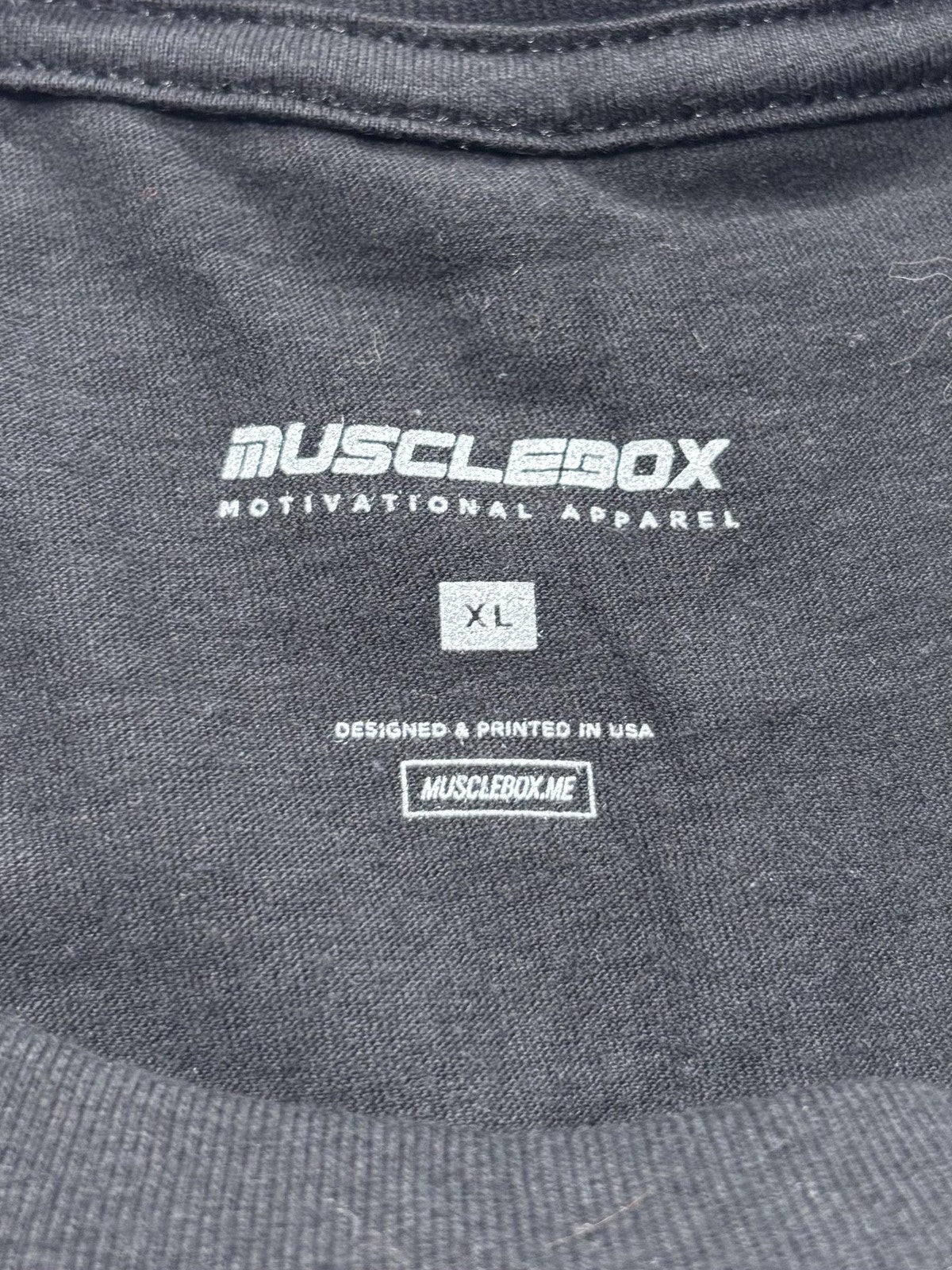 MuscleBox Shirt Mens XL Black Conquer Graphic Tee Fitness Motivational Gym