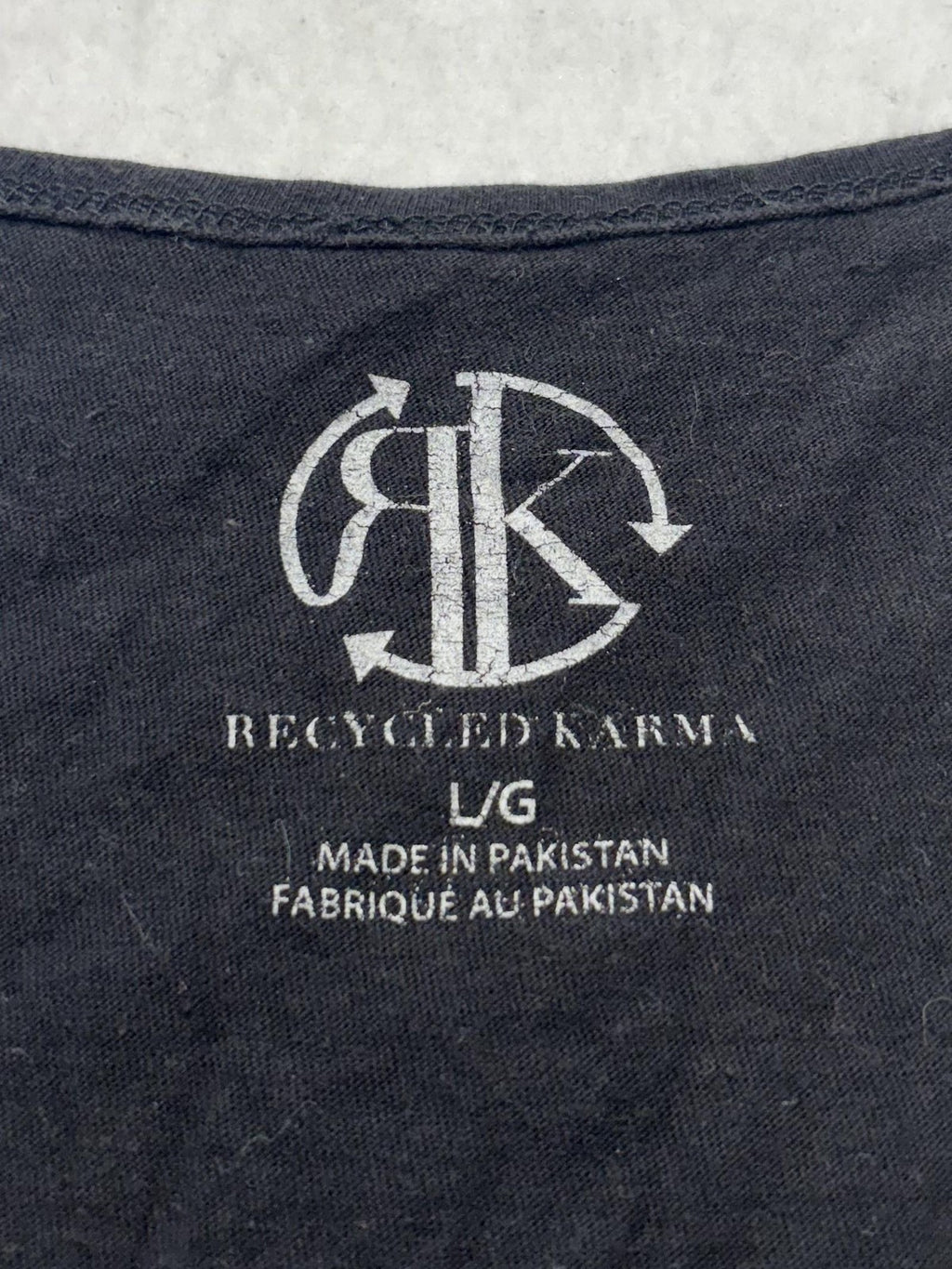 Recycled Karma Tank Top Womens Large Black Righteous Rocker Leopard Graphic