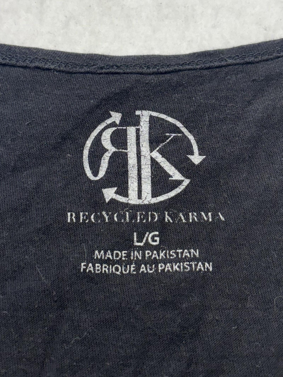 Recycled Karma Tank Top Womens Large Black Righteous Rocker Leopard Graphic