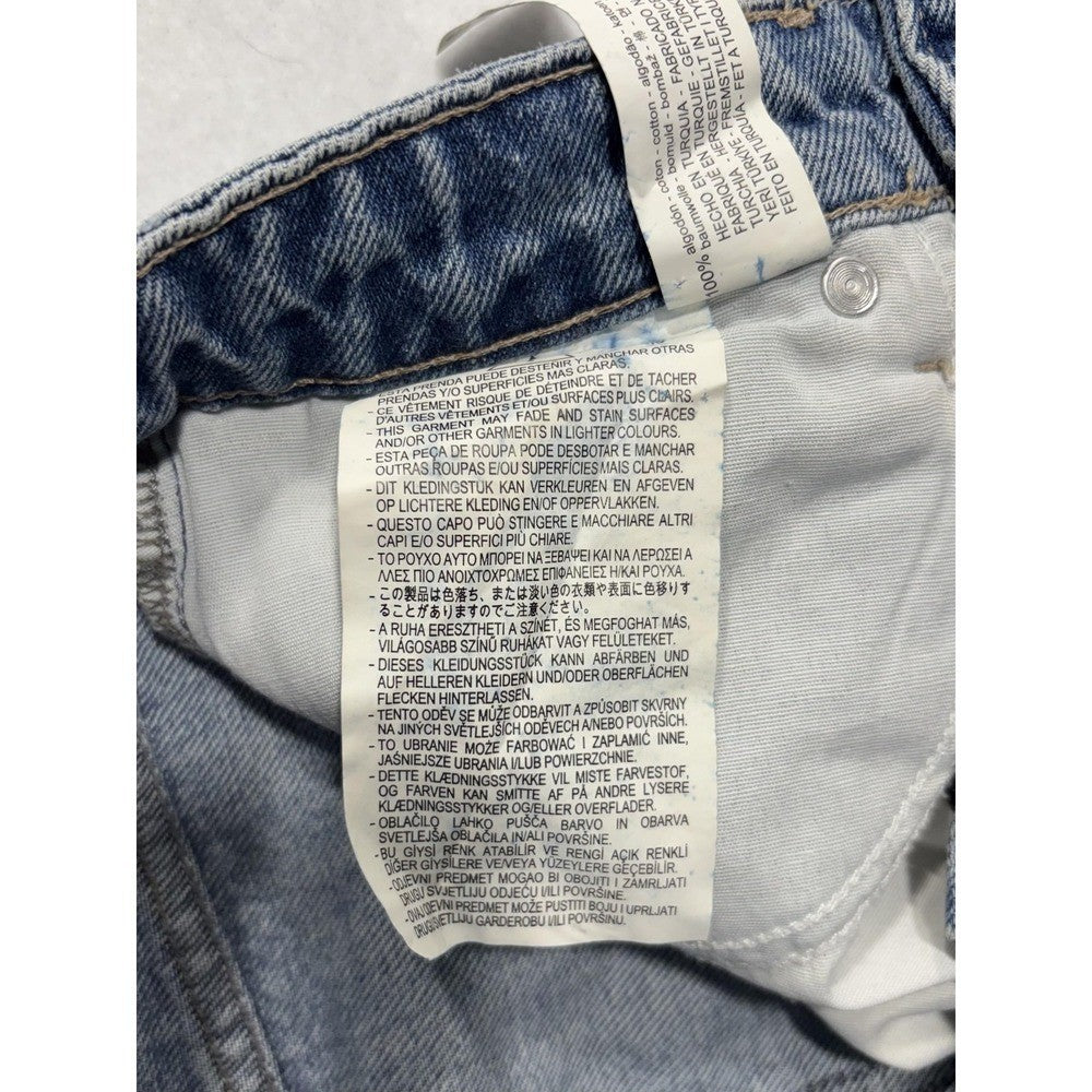 Zara Jeans Womens 2 Blue Medium Wash Straight Leg Mid Rise 24x30.5 Distressed