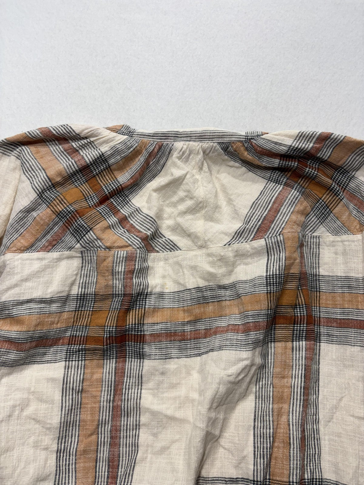Free People Jacket Womens XL White Plaid Bomber Full Zip Elastic Hem Lightweight