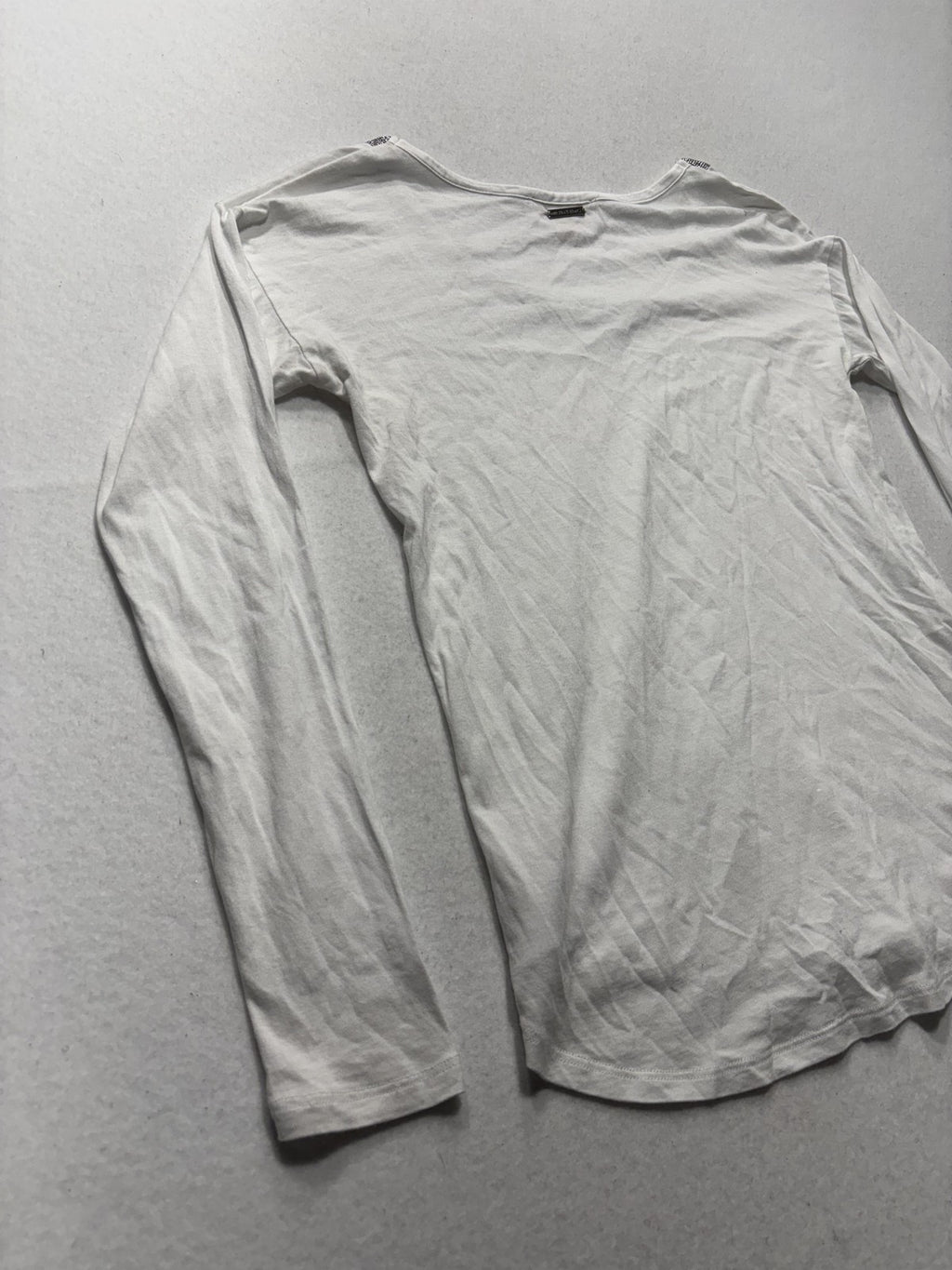 MICHAEL Michael Kors Top Womens Small White Scoop Neck Beaded Long Sleeve Jersey