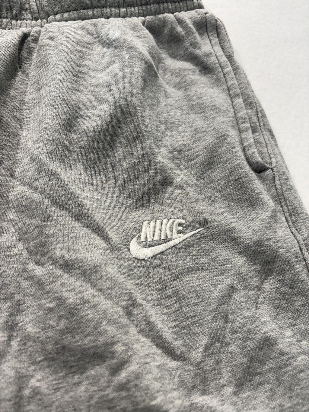 Nike Jogger Pants Mens Large Gray Fleece Elastic Waist Tapered Athletic Pockets