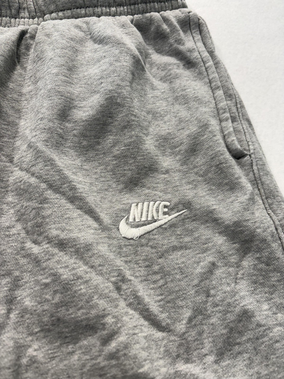 Nike Jogger Pants Mens Large Gray Fleece Elastic Waist Tapered Athletic Pockets