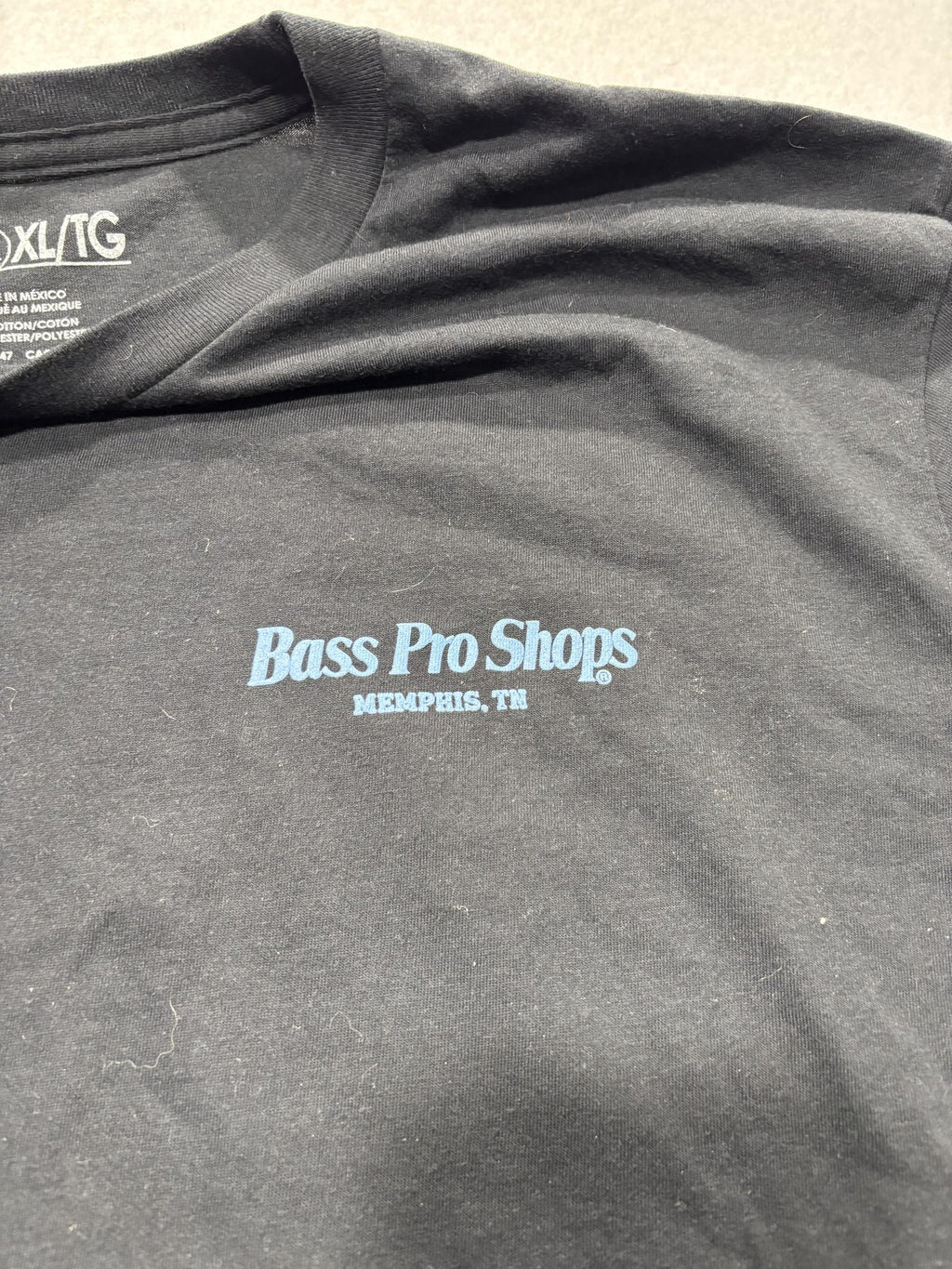 Bass Pro Shops Shirt Mens XL Black Memphis Pyramid Graphic Tee Fishing Music