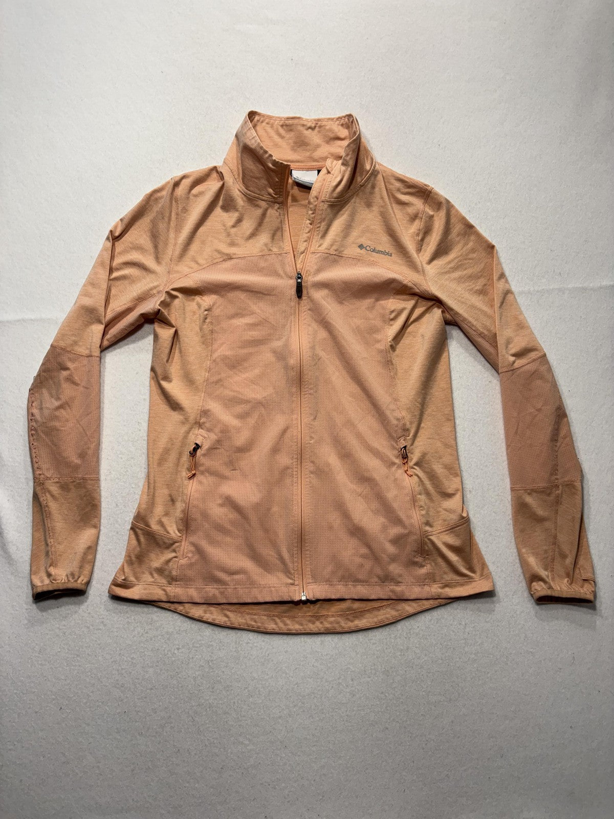 Columbia Jacket Womens Large Orange Lightweight Full Zip Ventilated Hiking