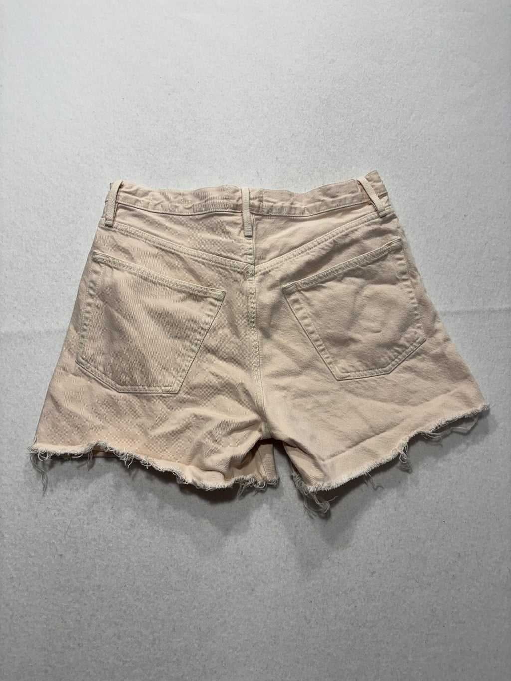 FRAME Shorts Womens 27 Beige Le Super High Short Cut Off Raw Hem Denim Summer