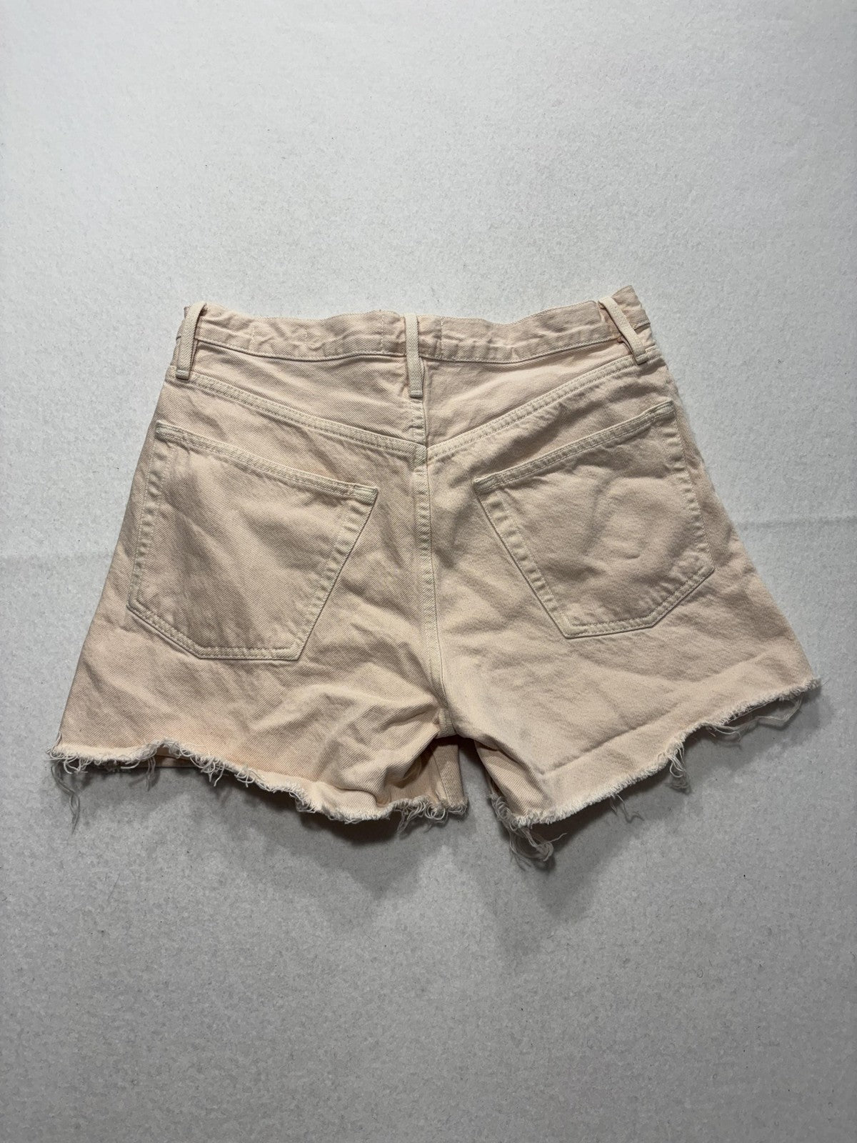 FRAME Shorts Womens 27 Beige Le Super High Short Cut Off Raw Hem Denim Summer
