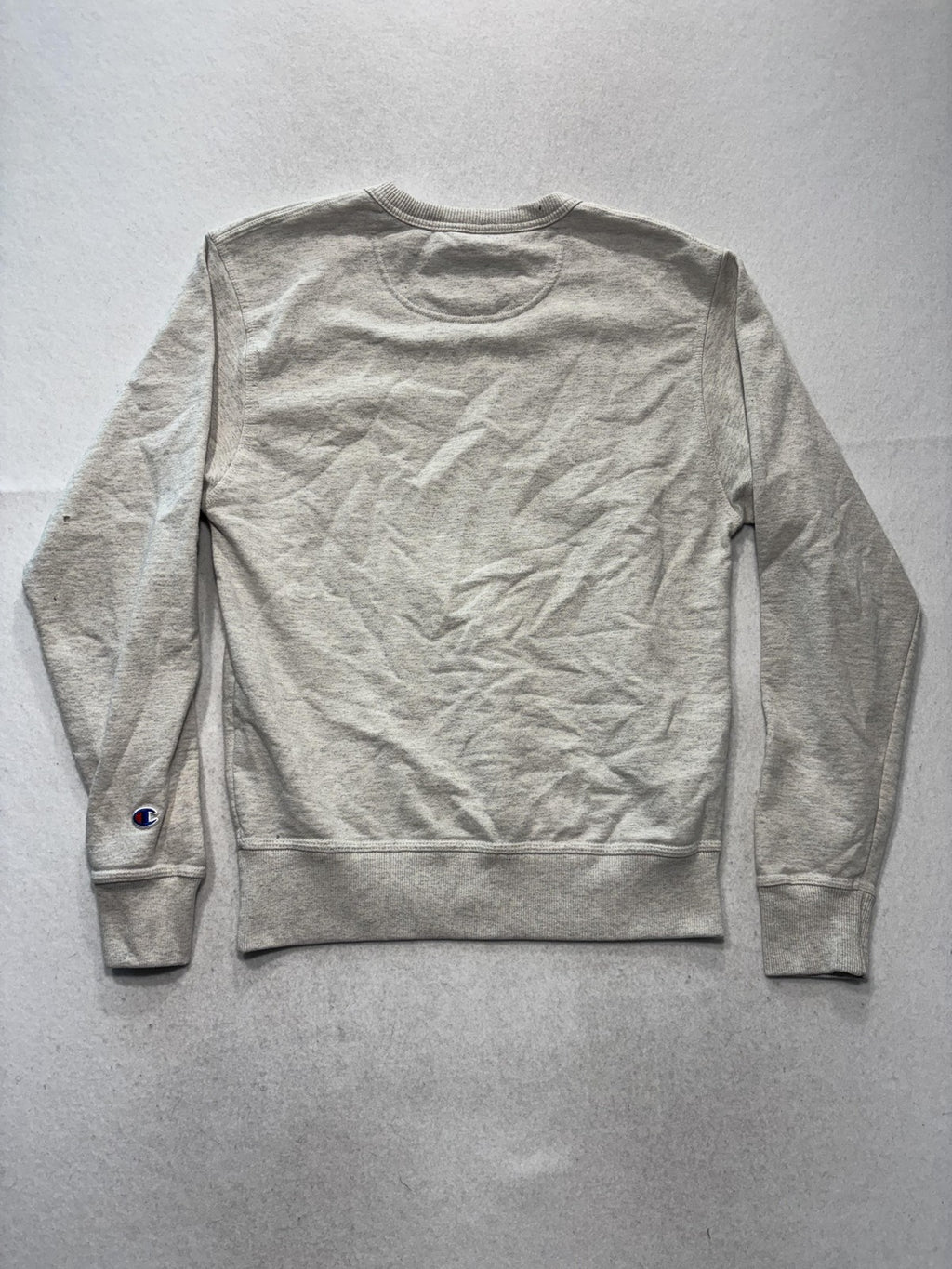Champion Sweatshirt Mens Small Gray Fleece Crew Neck Logo Pullover GF88H K74