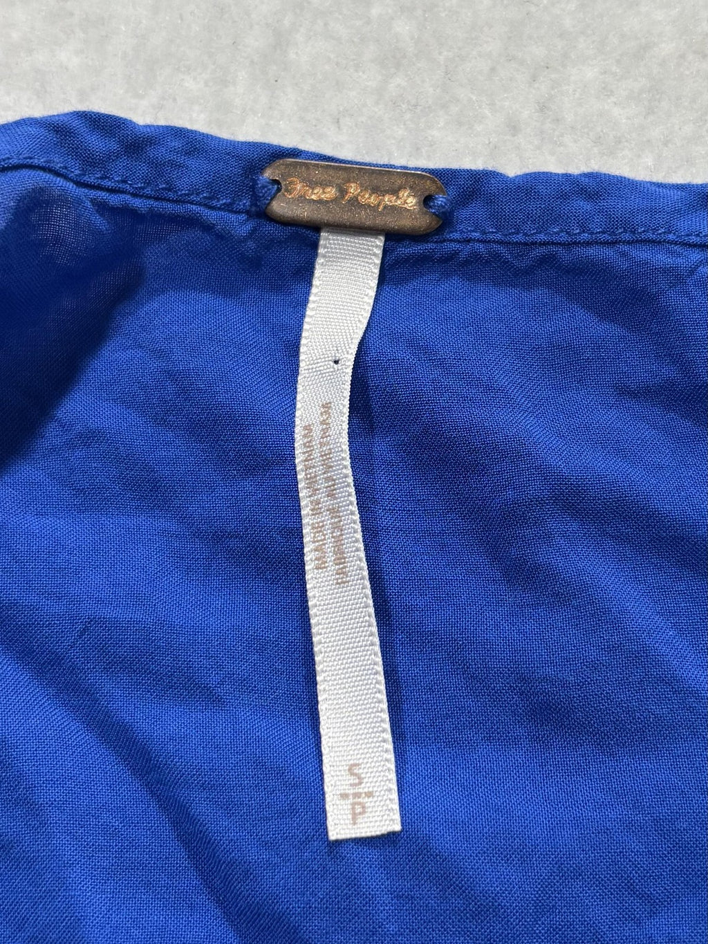 Free People Camisole Tank Top Womens S Petite Blue V Neck Adjustable Strap
