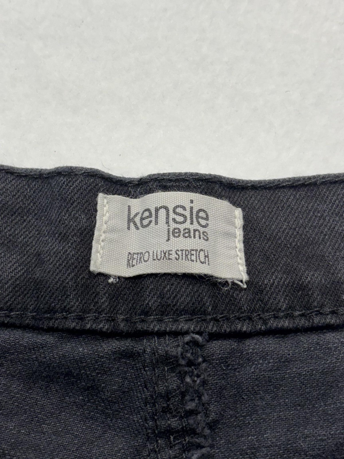 Kensie Jeans Womens 10/30 Gray Charcoal Wash High Rise Slim Straight Raw Hem