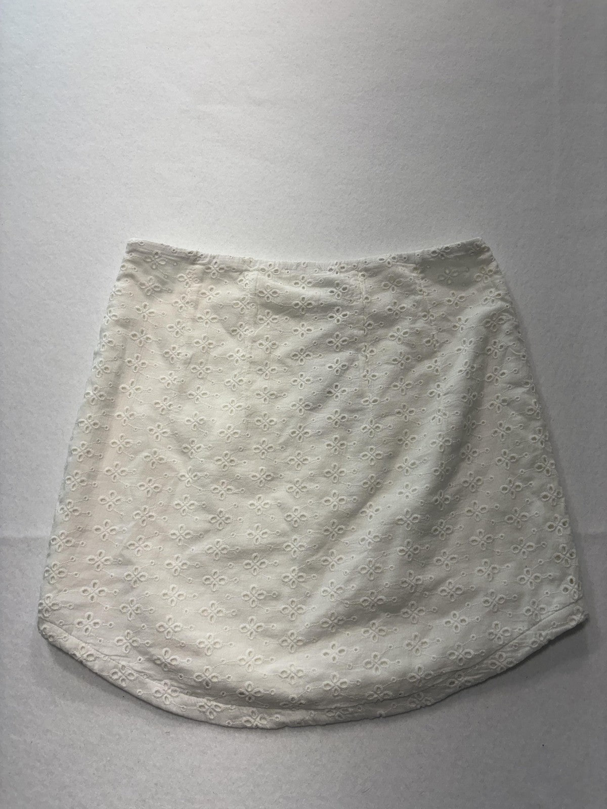 Sundays Skirt Womens XS White Clayton Eyelet Lace Floral Mini Lined Summer