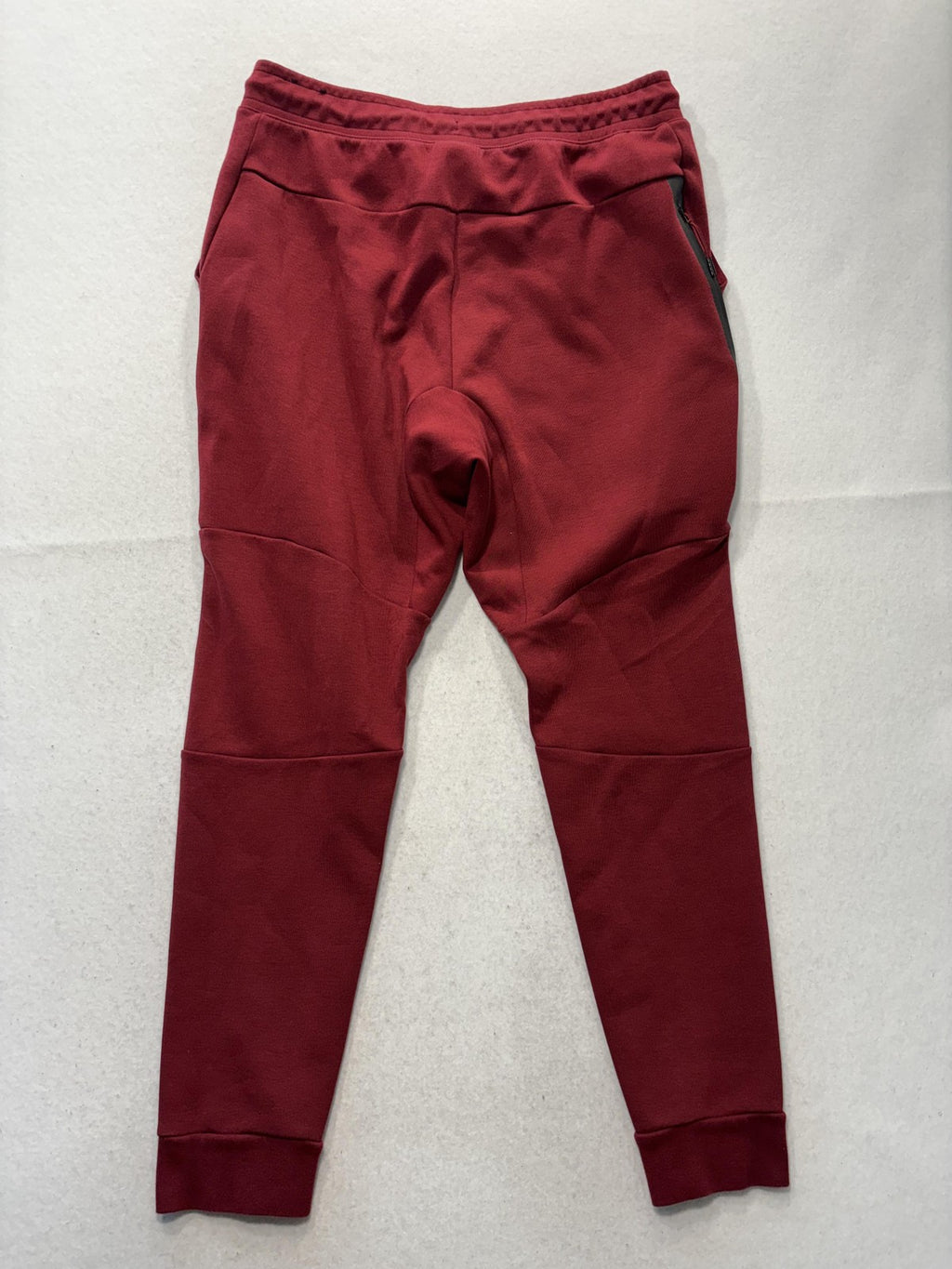 Nike Jogger Pants Mens Large Red Fleece Elastic Waist Zip Pockets Athletic