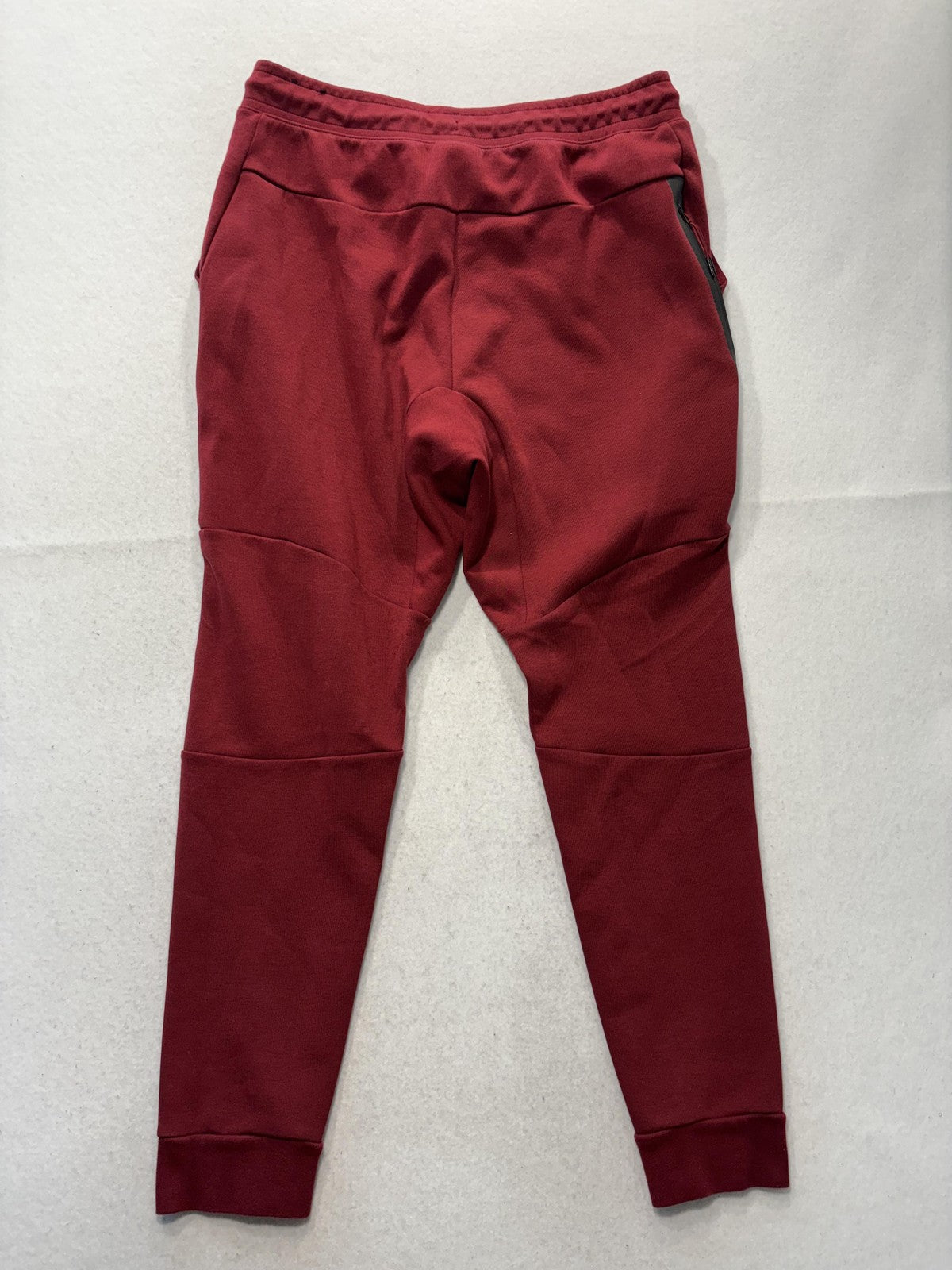 Nike Jogger Pants Mens Large Red Fleece Elastic Waist Zip Pockets Athletic