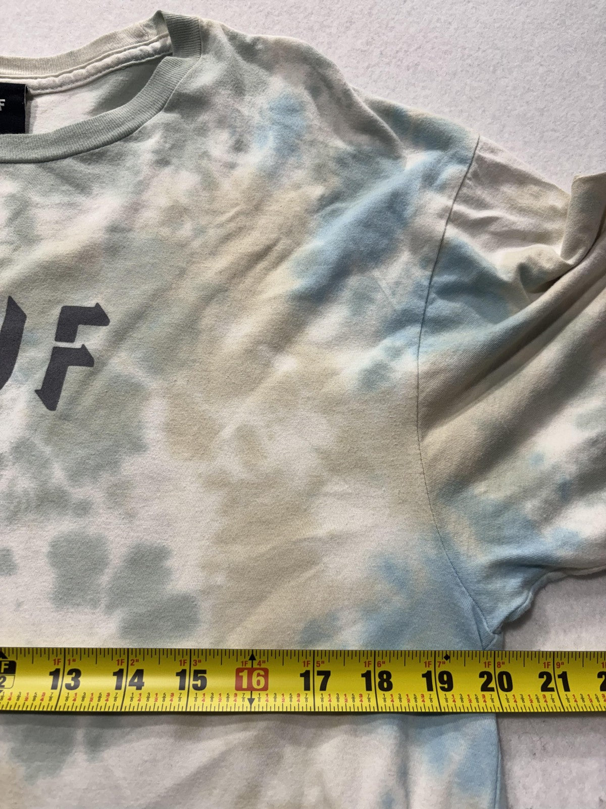 HUF Shirt Mens Large Multicolor Tie Dye Logo Graphic Tee Streetwear Short Sleeve